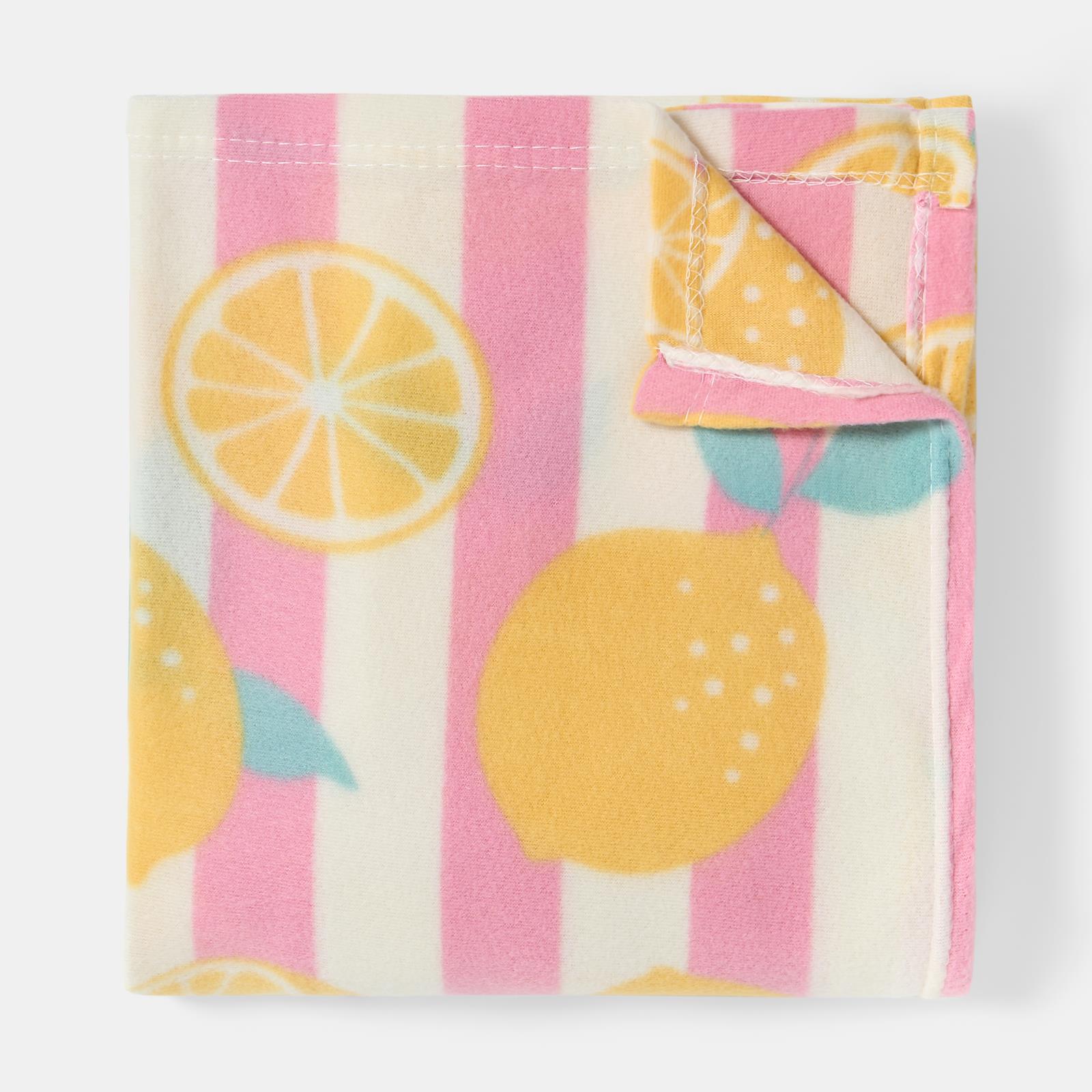 OHS Lemon Stripes Throw Soft Blanket Polar Fleece Lightweight Bedspread