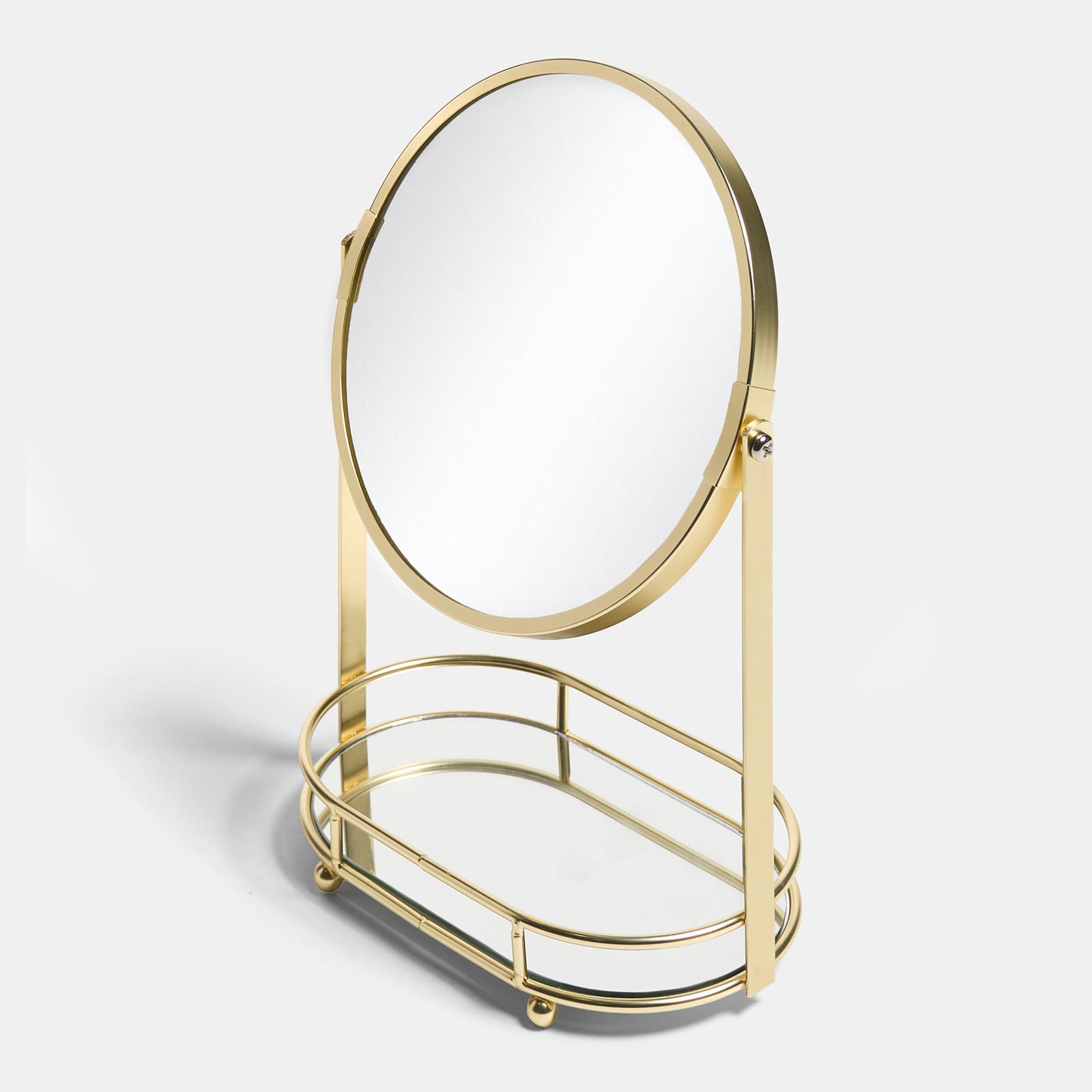 OHS Bow Swing Mirror Countertop Free Standing Pedestal Vanity Mirrors
