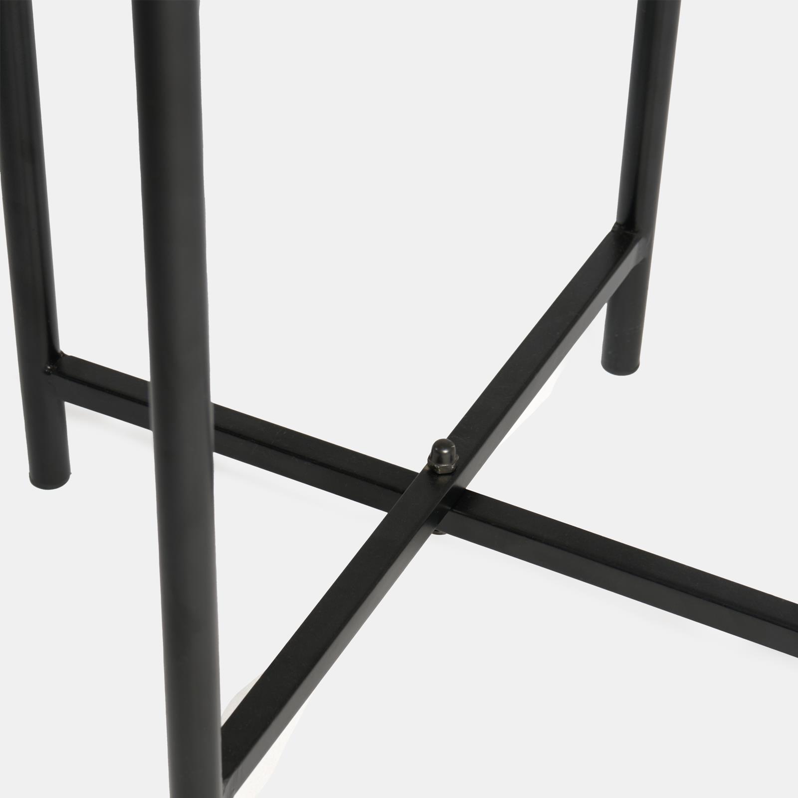 OHS Round Side Table Coffee End Tables with Metal Frame Decorative Nightstand