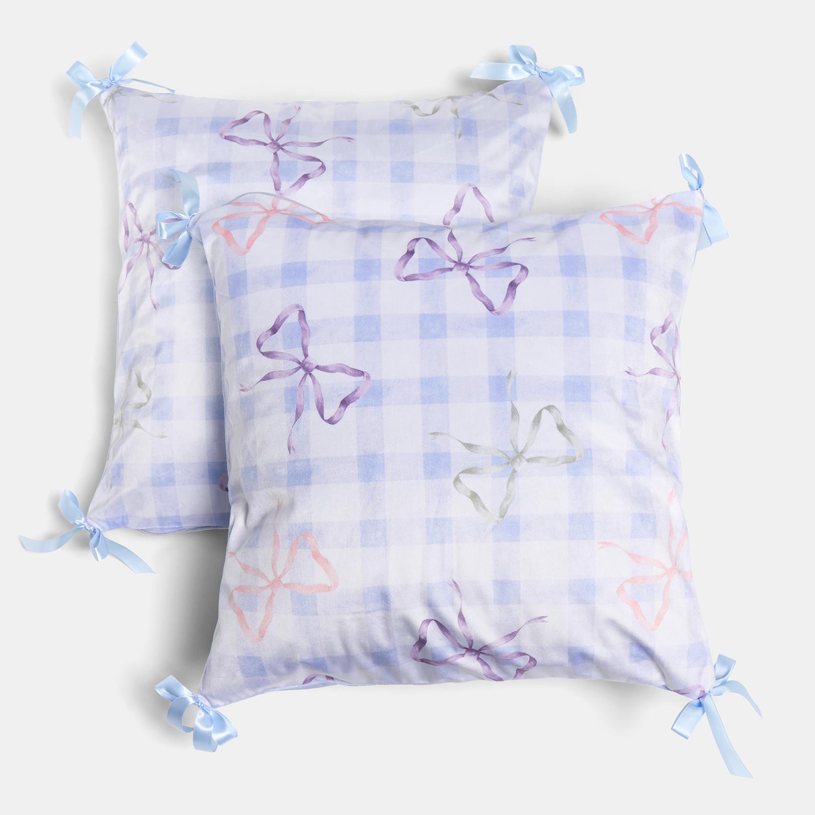 OHS Bows Cushion Covers Matte Velvet Living Room Square Pillowcases Home Decor