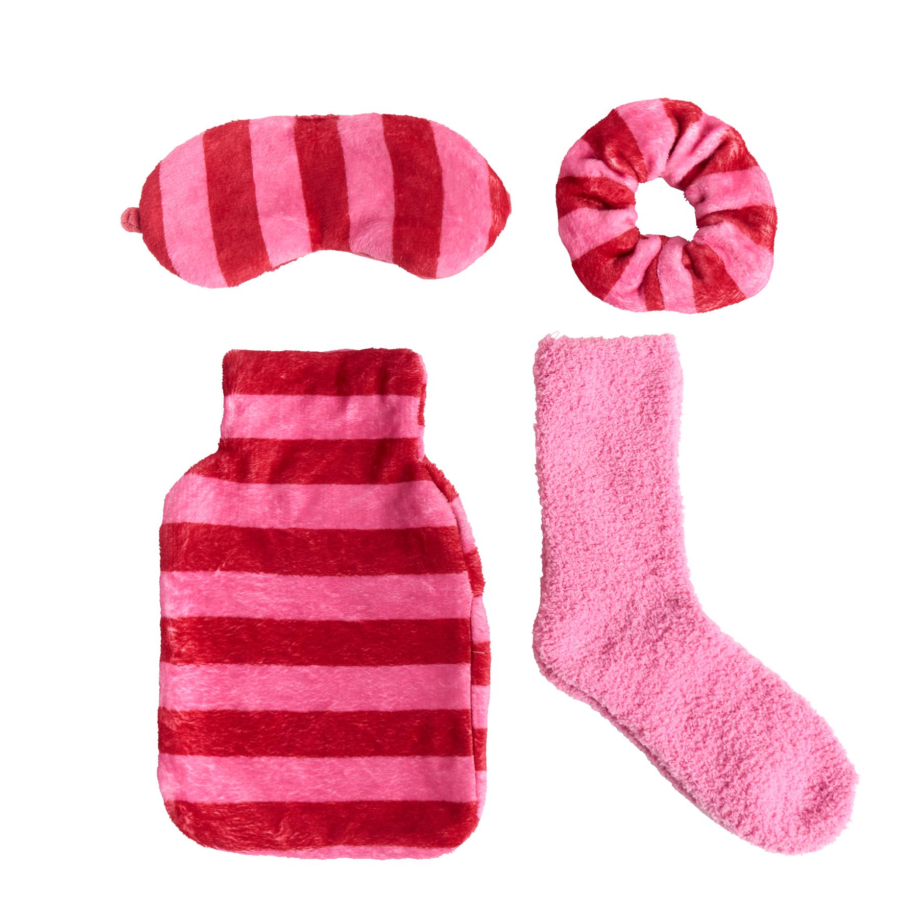 OHS Print Winter Gift Set Hot Water Bottle Socks Eye Mask Scrunchie Hand Warmer