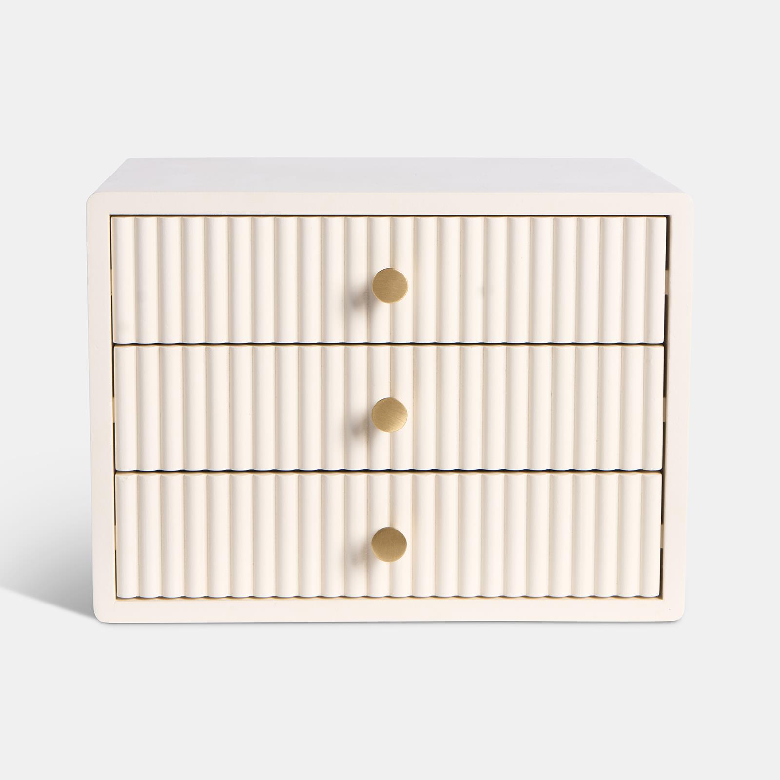 OHS Ribbed Desktop Drawers Organiser Freestanding Tabletop Cabinet Storage Unit