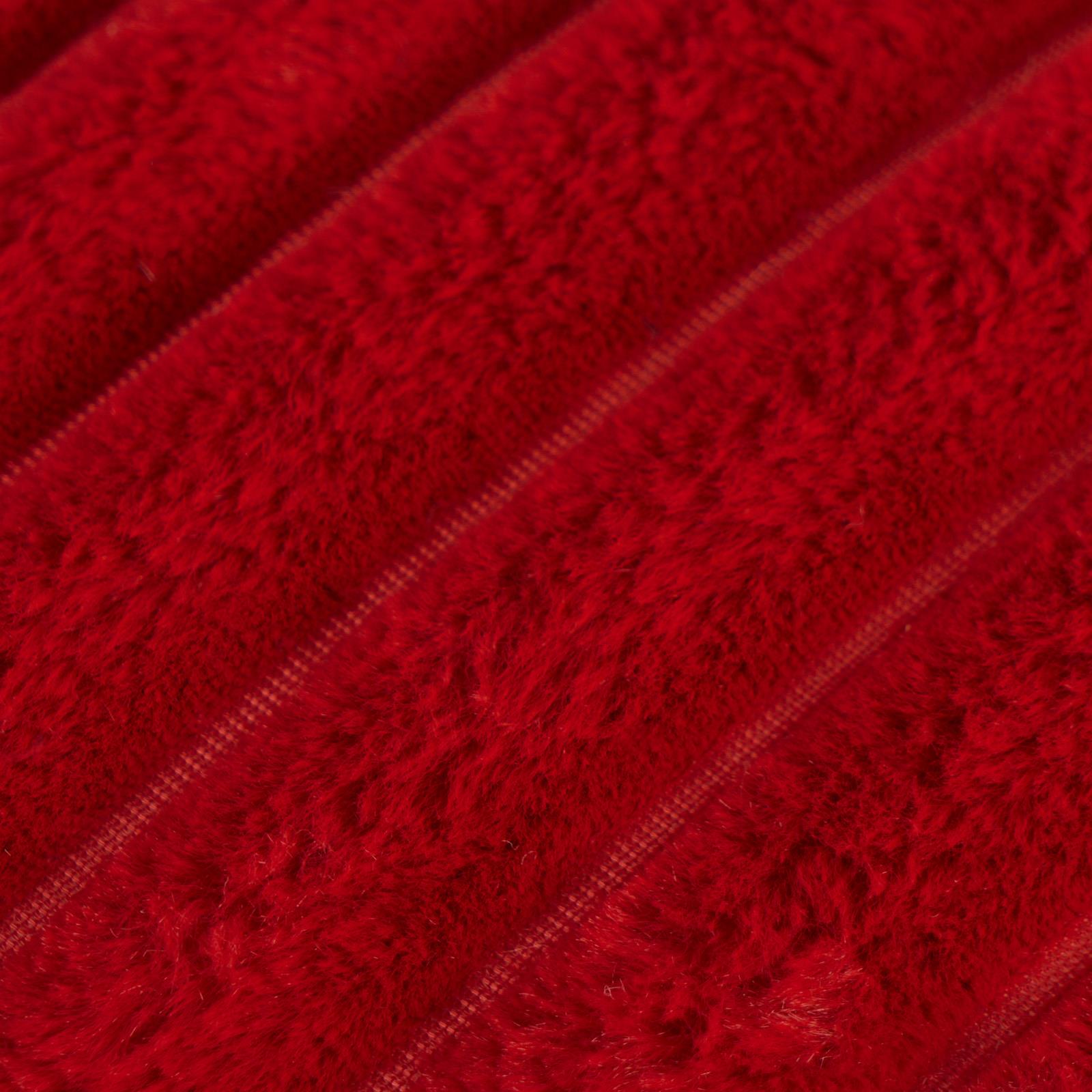 OHS Faux Fur Ribbed Fleece Throw Over Bed Blanket Warm Supersoft