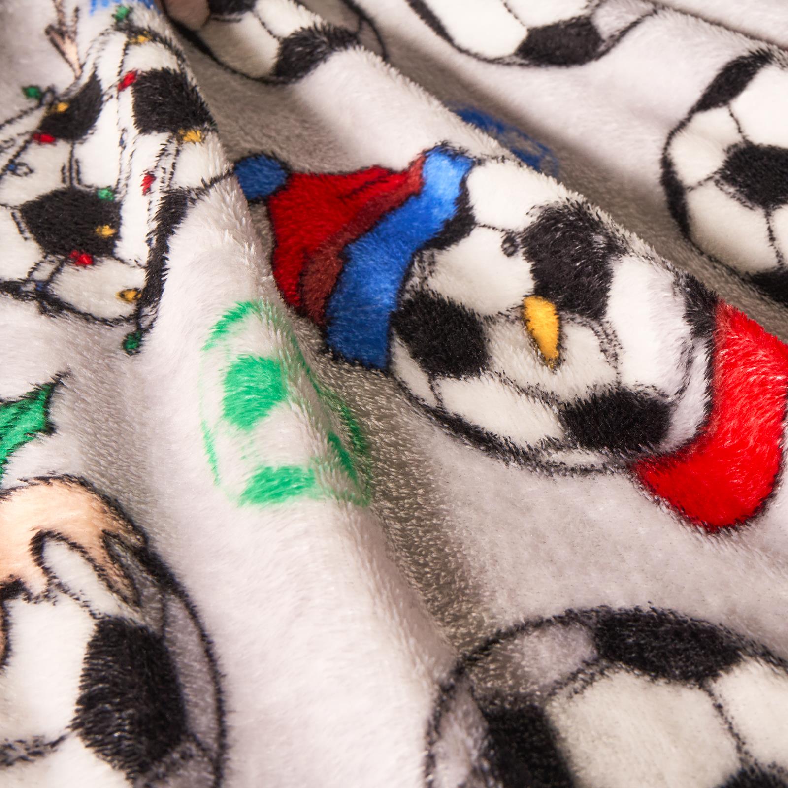OHS Xmas Flannel Throw Kids Soft Fleece Travel Blanket Winter Thermal Bedspread