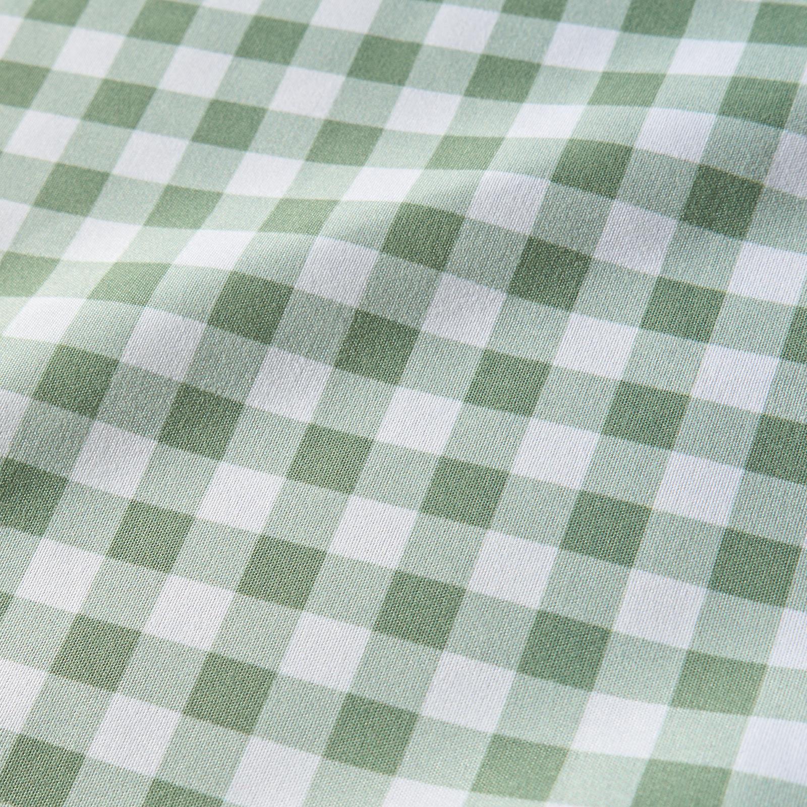 OHS Gingham Frill Voile Net Curtains 2 Window Panels Sheer Rod Slot Top Pair Set