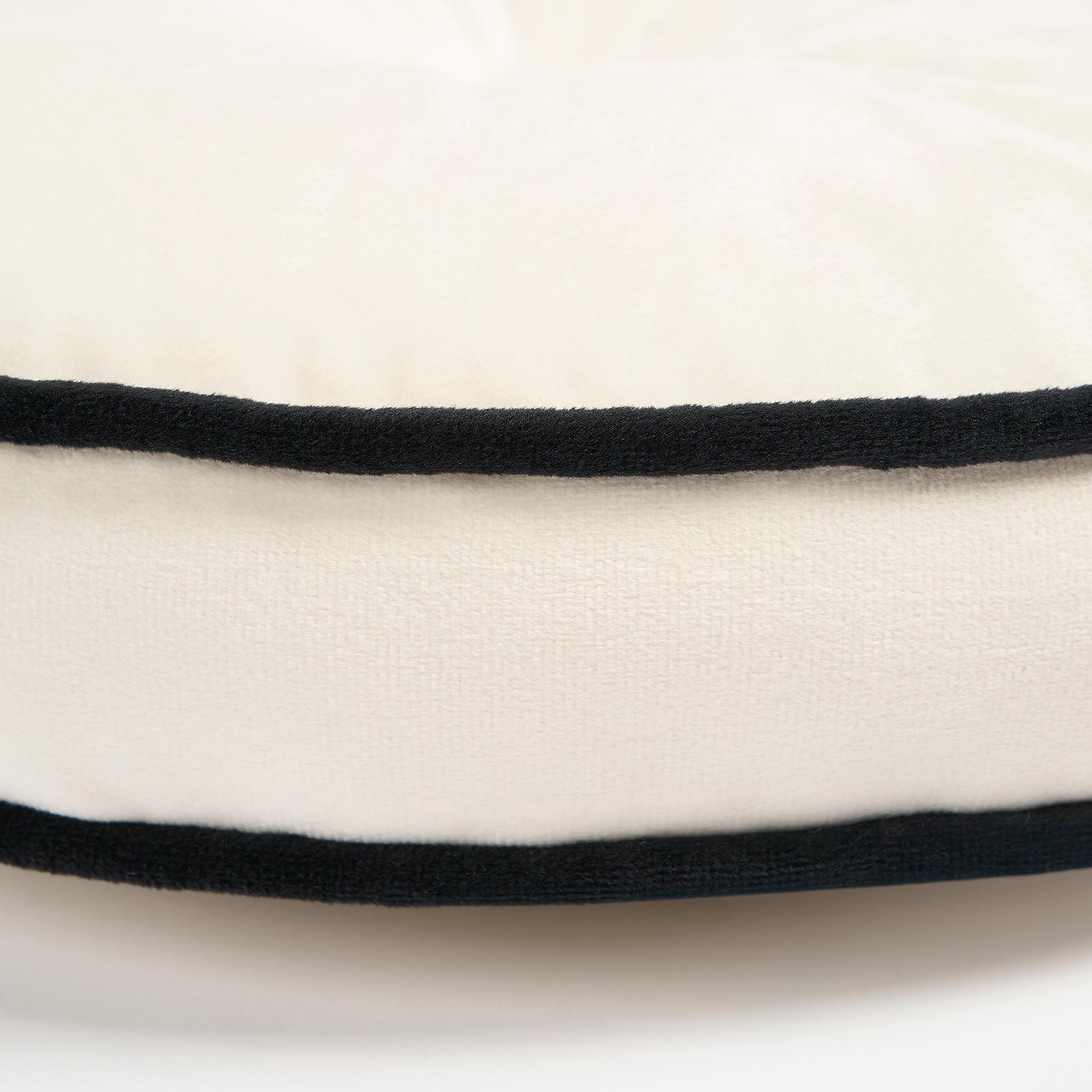 OHS Velvet Filled Cushion Round Bedroom Decor Scatter Chair Sofa Button Pillow