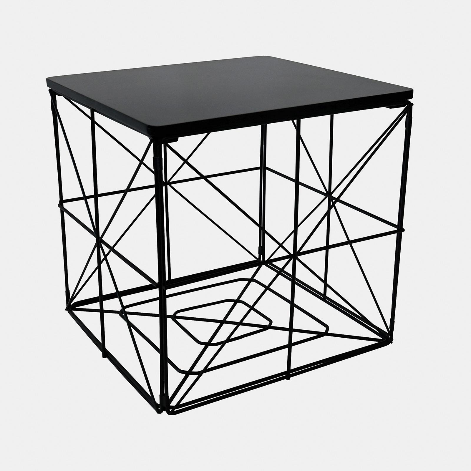 Cube Storage Basket Table Folding Wire Organiser Living Room Home Decor Bedroom