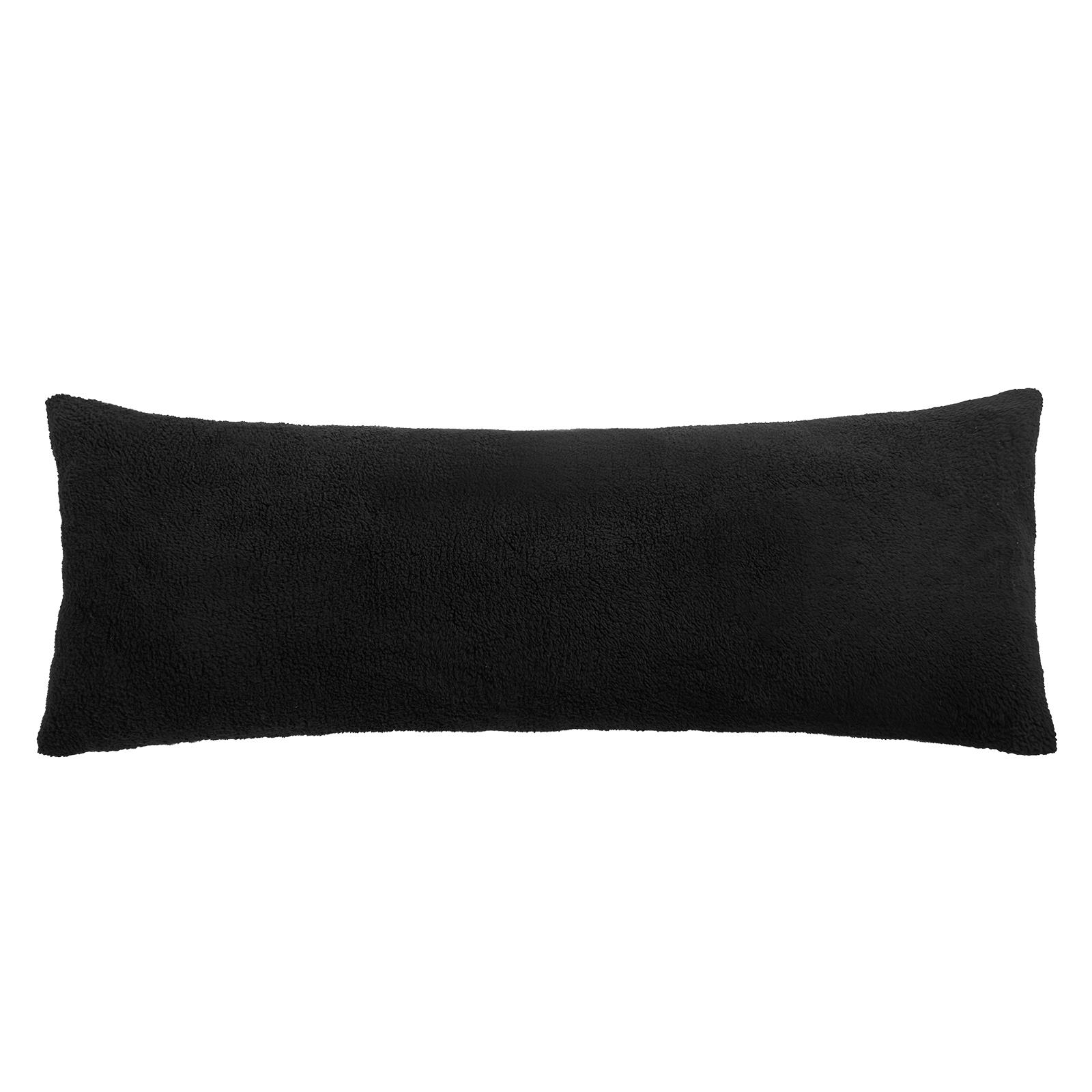 OHS Long Bolster Pillow Teddy Fleece Body Neck Pregnancy Support Cushion