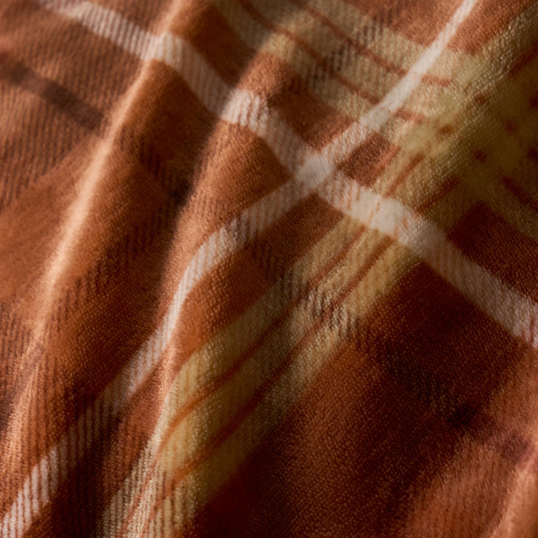 OHS Autumn Check Bedding Set Tartan Sherpa Fleece Duvet Cover with Pillowcase