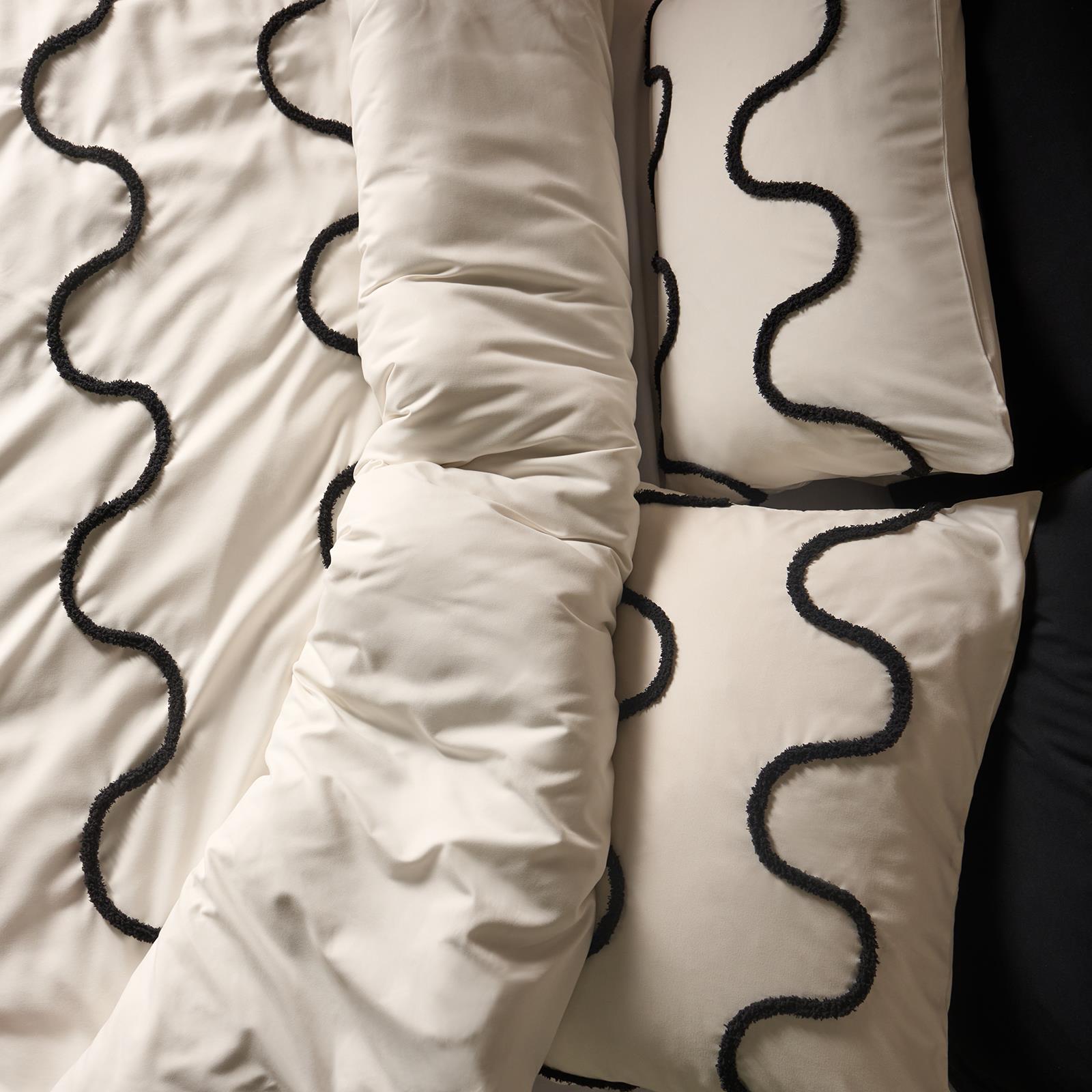 OHS Tufted Wave Bedding Set Soft Modern Duvet Cover with Pillowcase