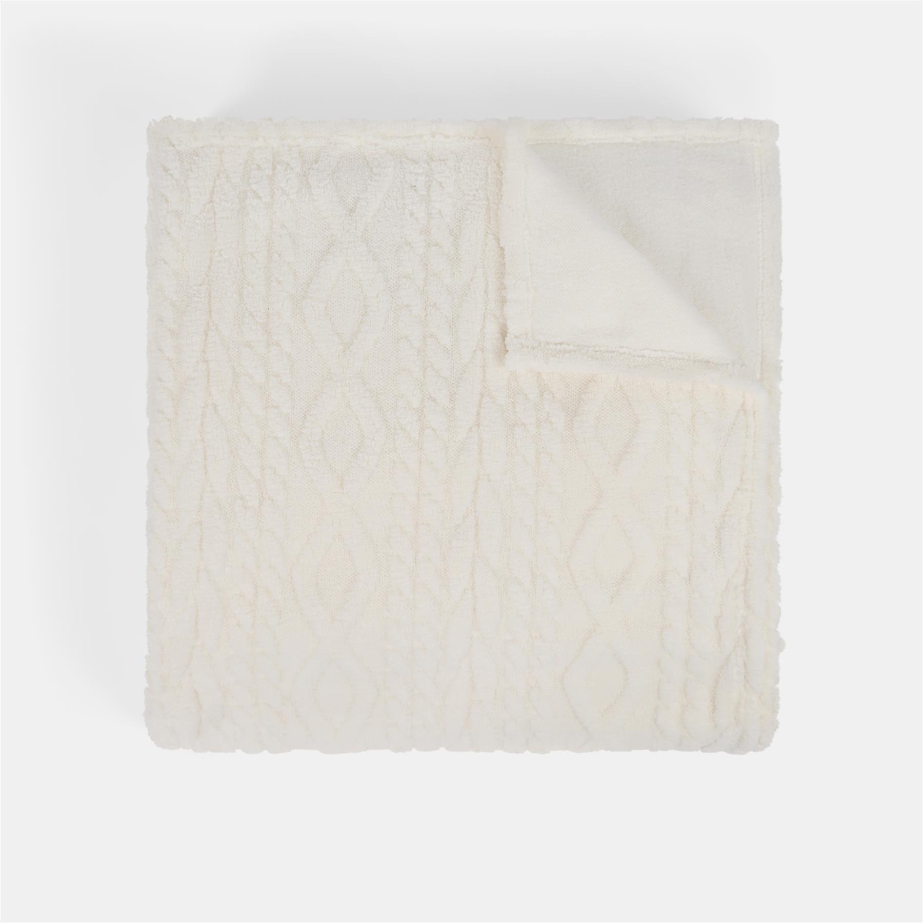 OHS Cable Knit Throw Soft Fleece Family Large Blanket Thermal Bedspread