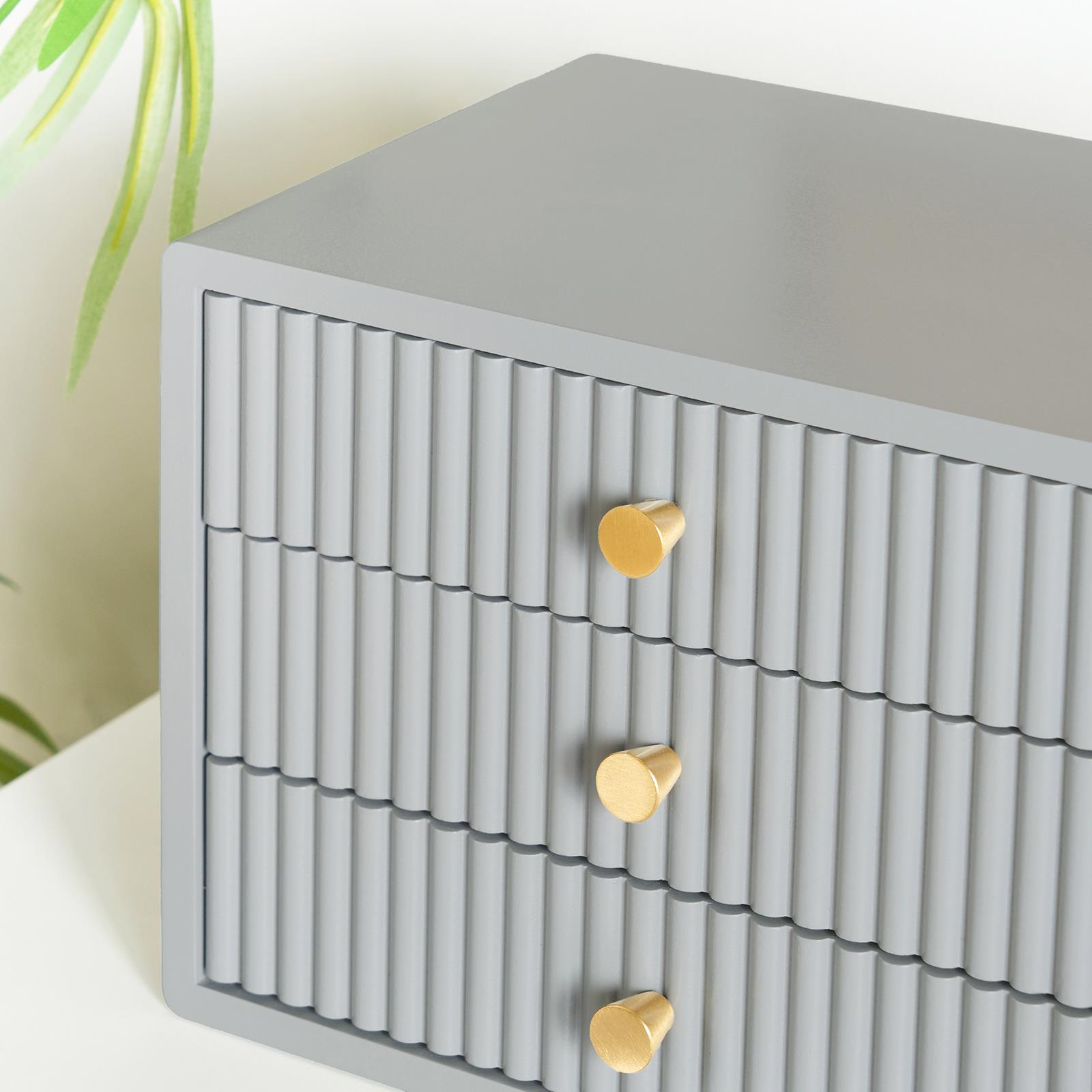 OHS Ribbed Desktop Drawers Organiser Freestanding Tabletop Cabinet Storage Unit