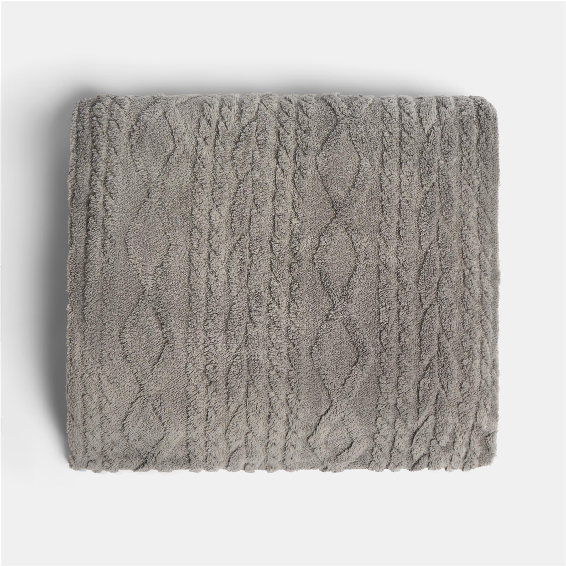 OHS Cable Knit Throw Soft Fleece Family Large Blanket Thermal Bedspread