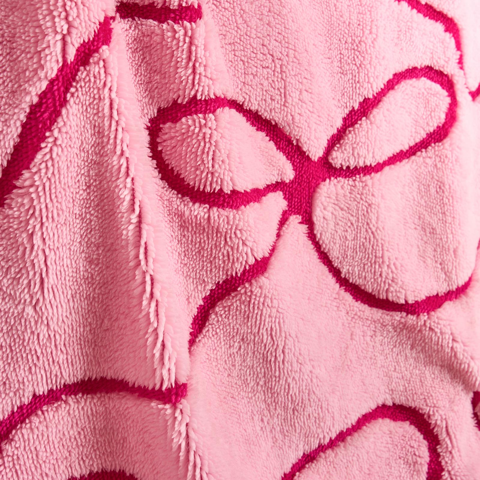 OHS Bows Throw Tufted Teddy Fleece Blanket Winter Soft Warm Bedspread