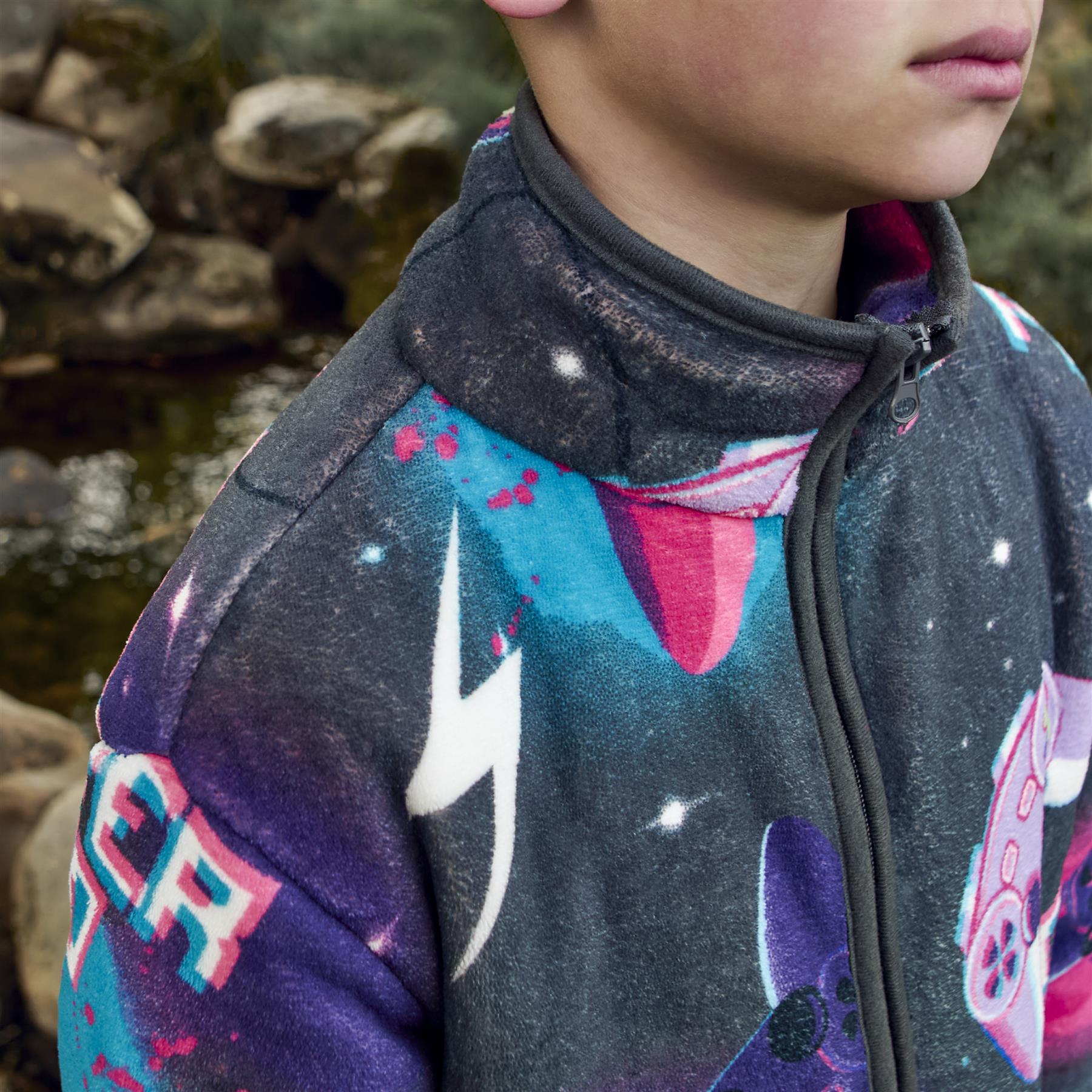 OHS Half Zip Hoodie Kids Print Oversized Sherpa Jumper Pullover Sweatshirt