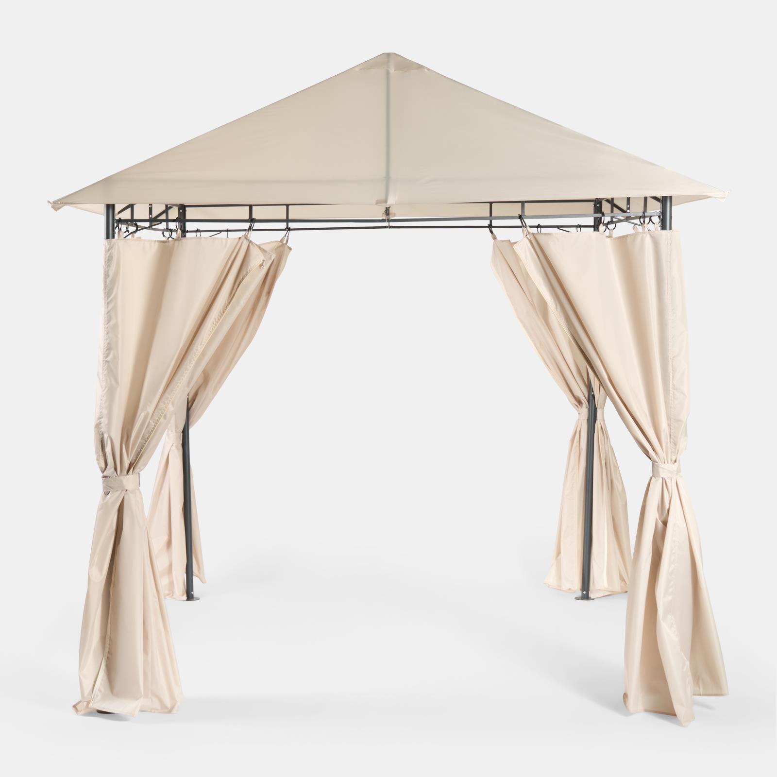 OHS Metal Garden Gazebo with Curtains Outdoor Party Tent Canopy Waterproof