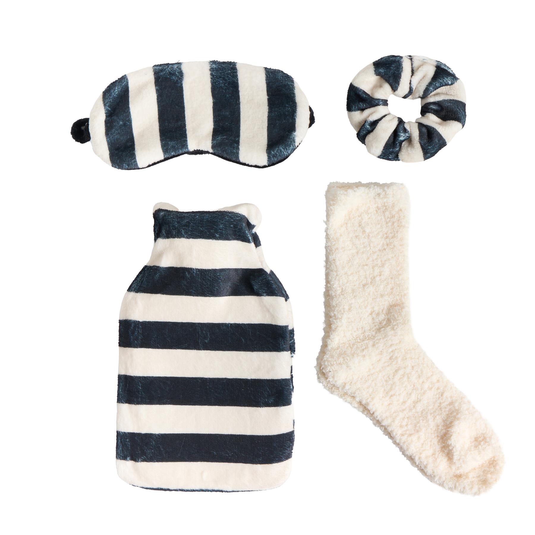 OHS Print Winter Gift Set Hot Water Bottle Socks Eye Mask Scrunchie Hand Warmer