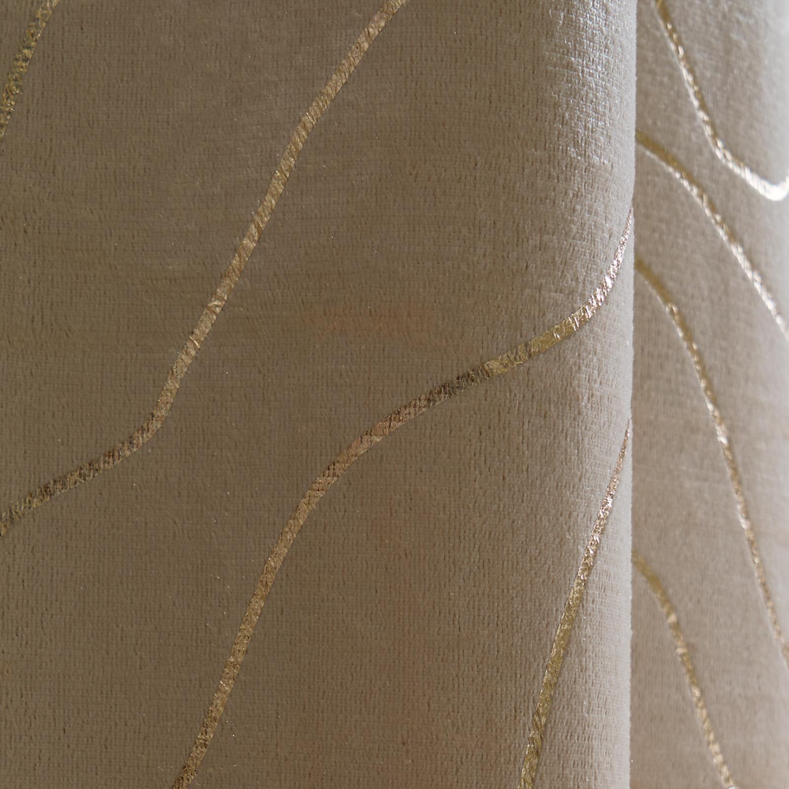 Velvet Eyelet Curtains Metallic Foil Wave Pair of Ring Top Thermal Ready Made