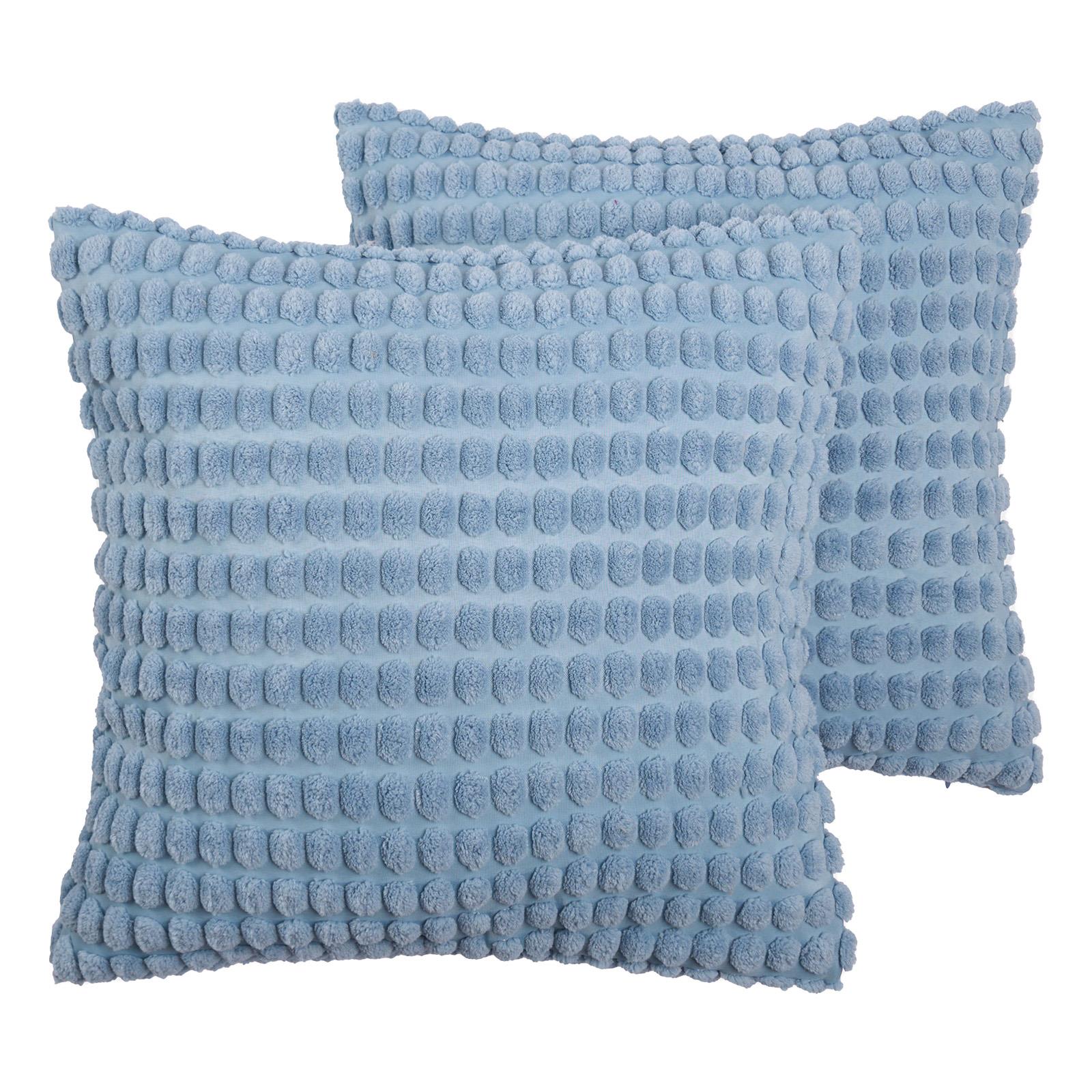 OHS Bobble Cushion Covers Soft Fleece Square Pillowcases Winter Home Decor