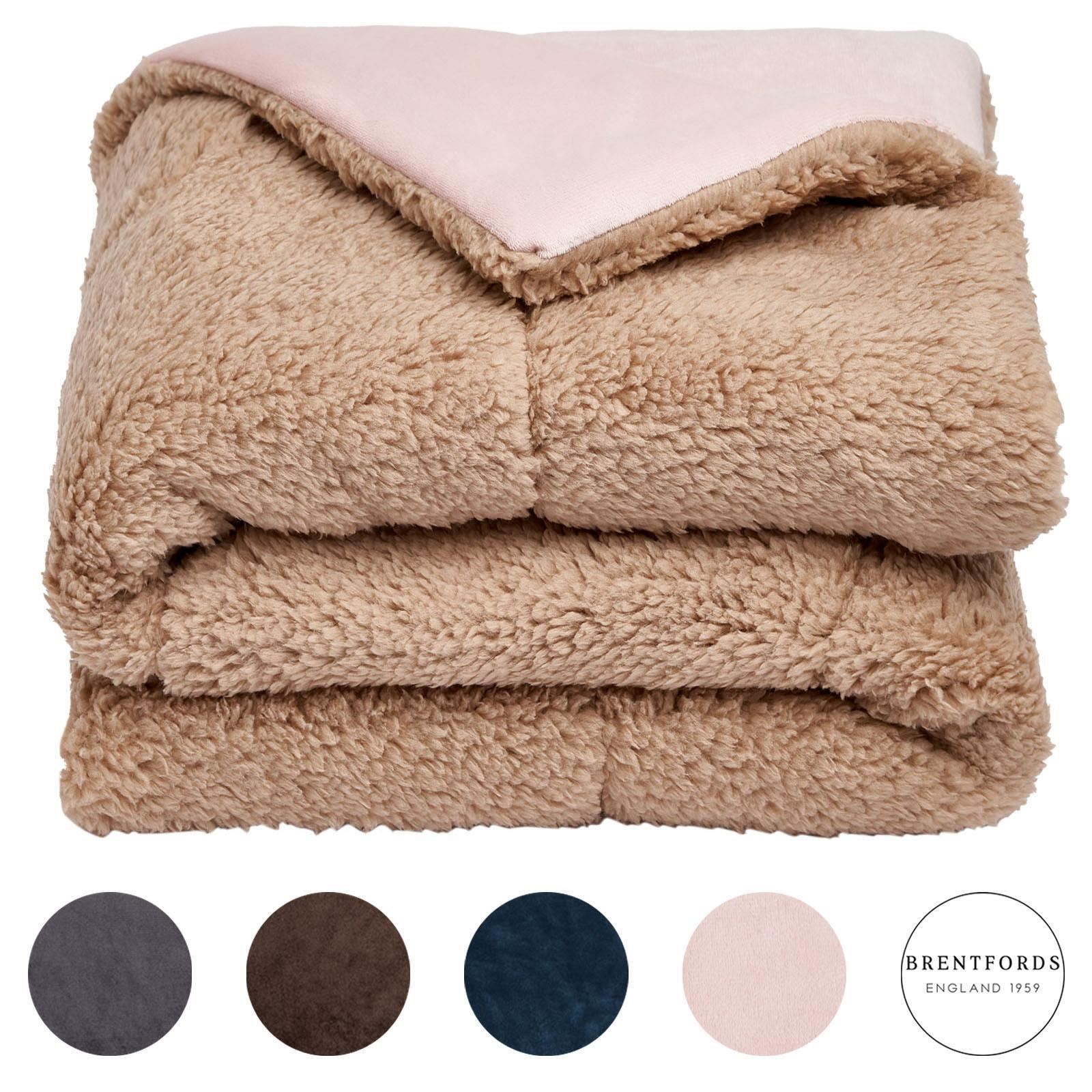 OHS Quilted Pet Blanket Soft Sherpa Fleece Animal Dog Cat Throw