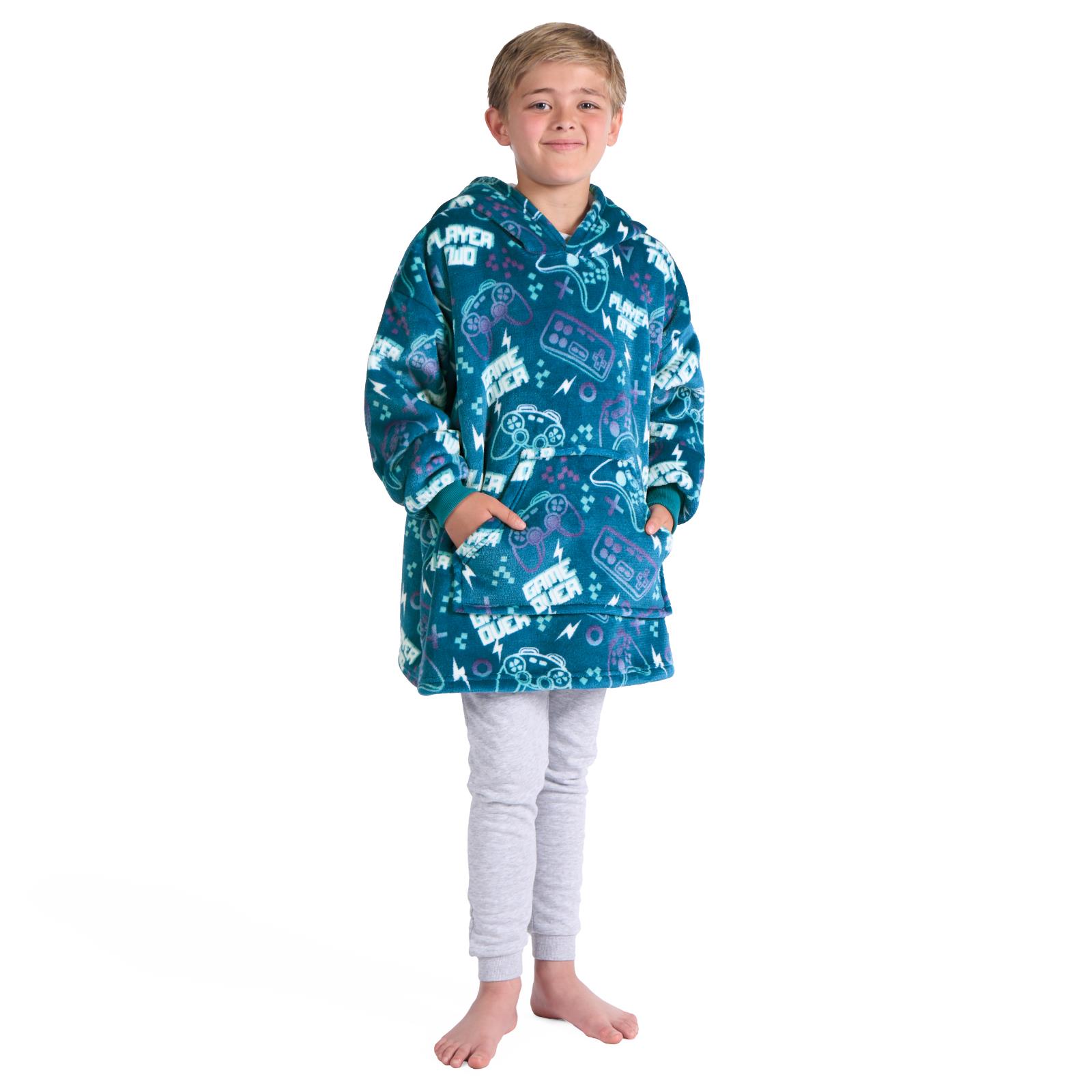 Kids Hoodie Blanket Oversized Sherpa Fleece Jumper Sweatshirt Soft Warm Throw - Picture 155 of 169