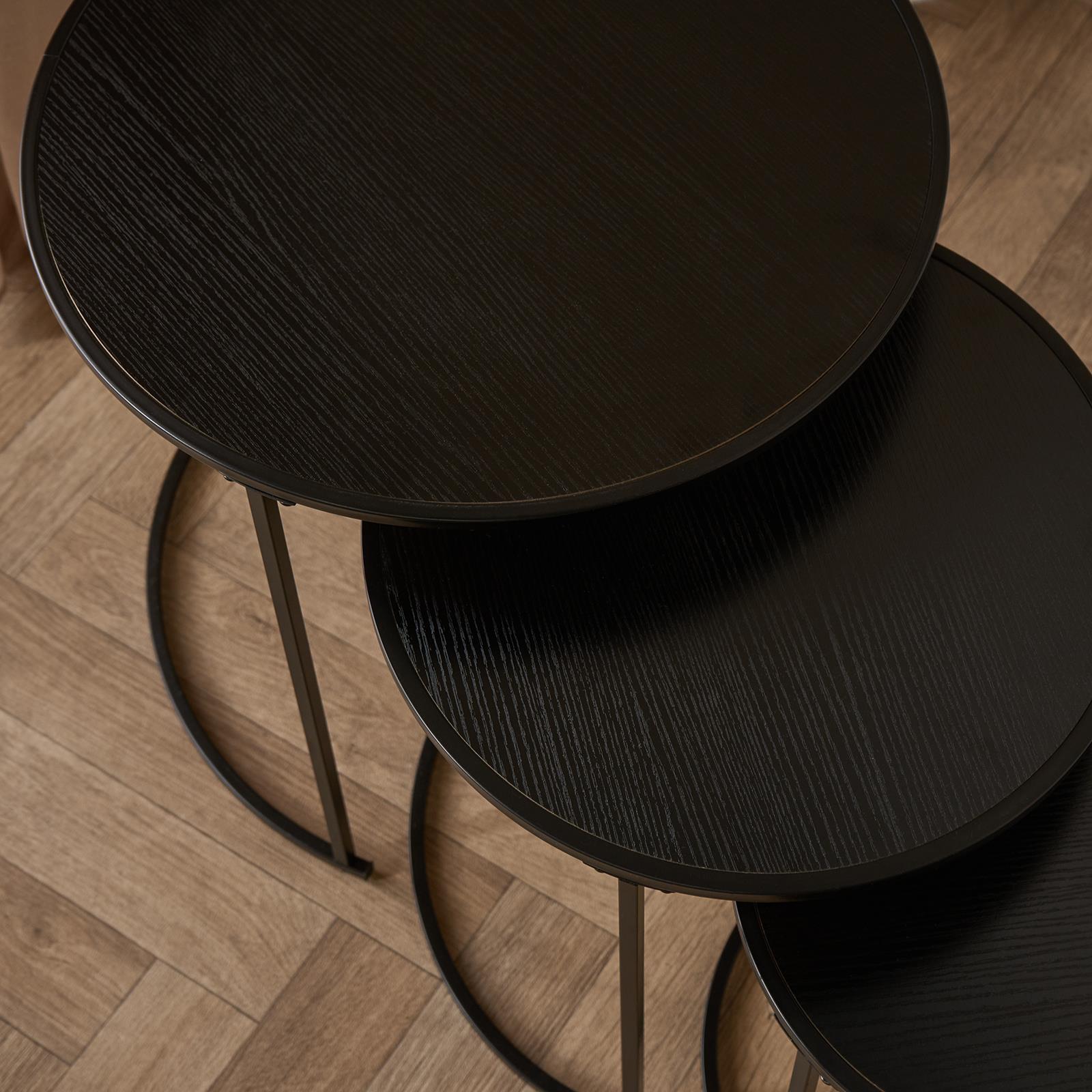 OHS Manhattan Nesting Table Stacking Coffee Side Wooden Effect Tables Set of 2/3