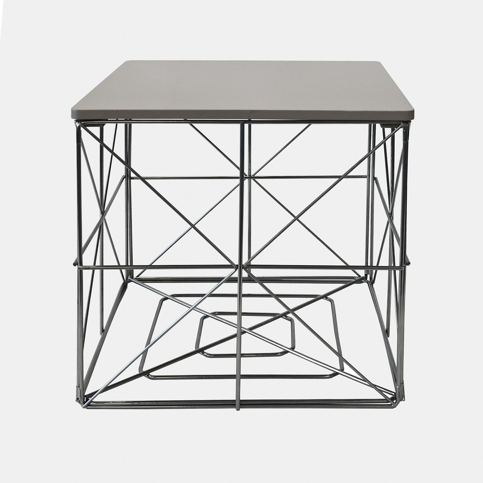 Cube Storage Basket Table Folding Wire Organiser Living Room Home Decor Bedroom