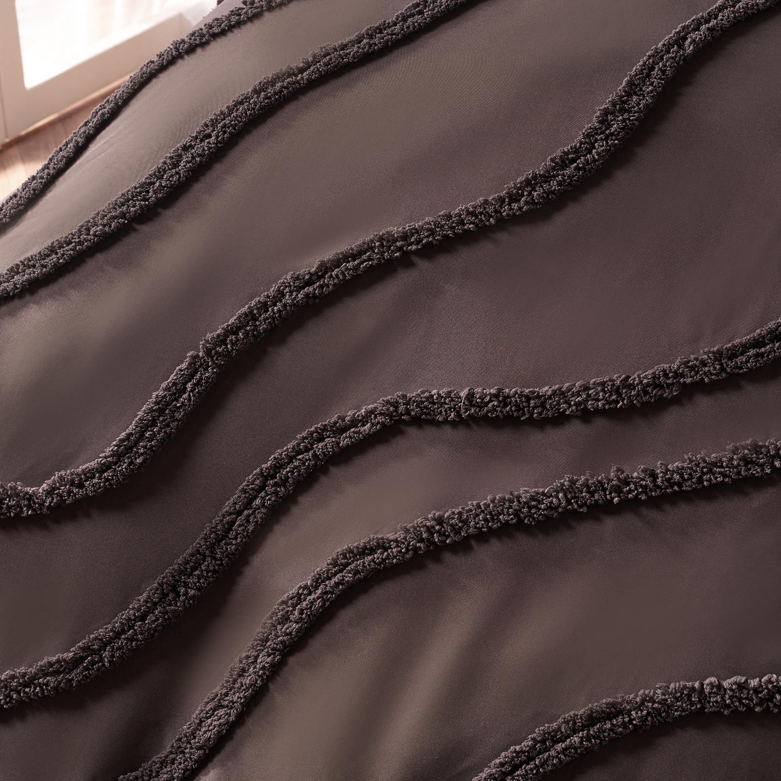 OHS Tufted Contour Bedding Set Soft Cosy Duvet Cover with Pillowcase