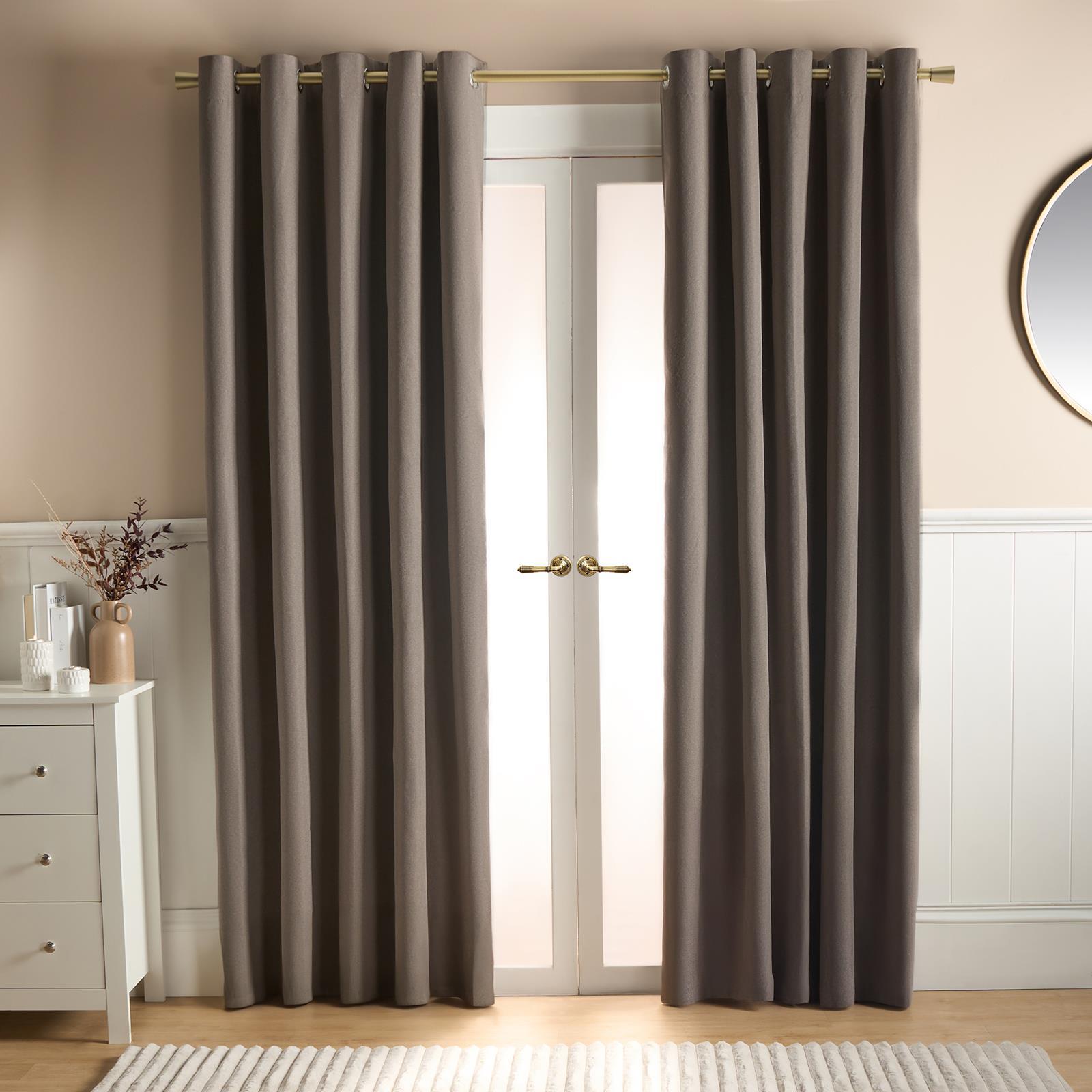 OHS Eyelet Blackout Curtains Woven Ready Made Ring Top Thermal Texture Thick