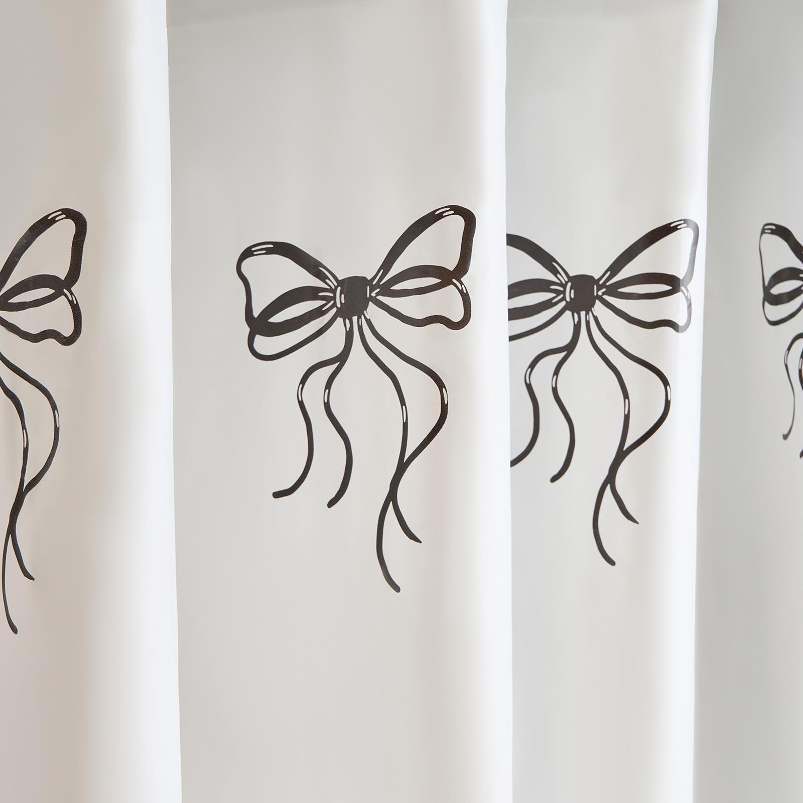 OHS Bows Shower Curtain with 12 Hooks Mould Proof Bathtub Curtains