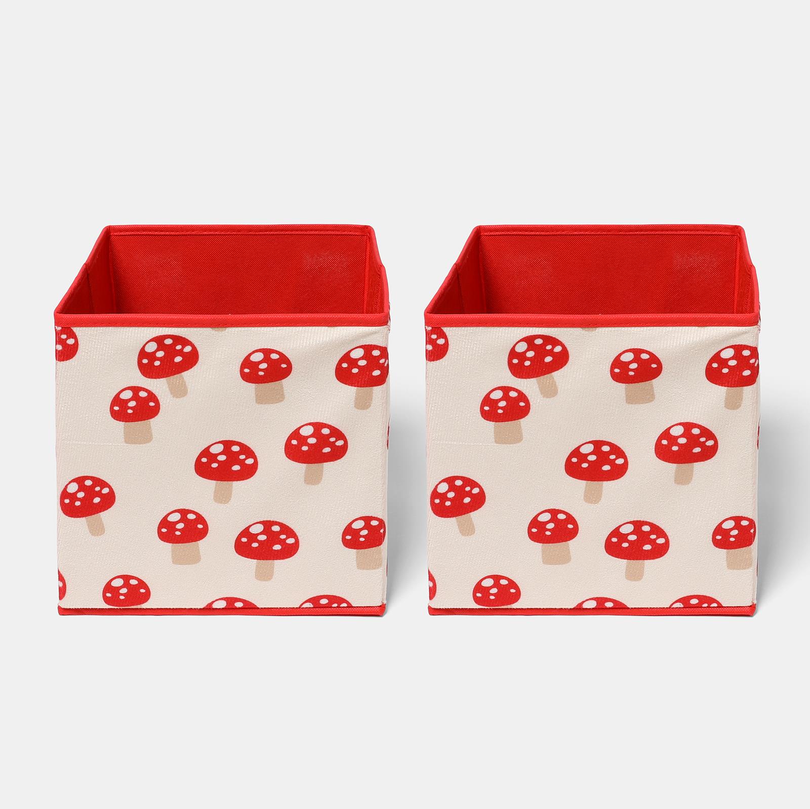 OHS Kids Storage Box Cube Printed Folding 2 Pack Space Saving Shoe Toy Organiser
