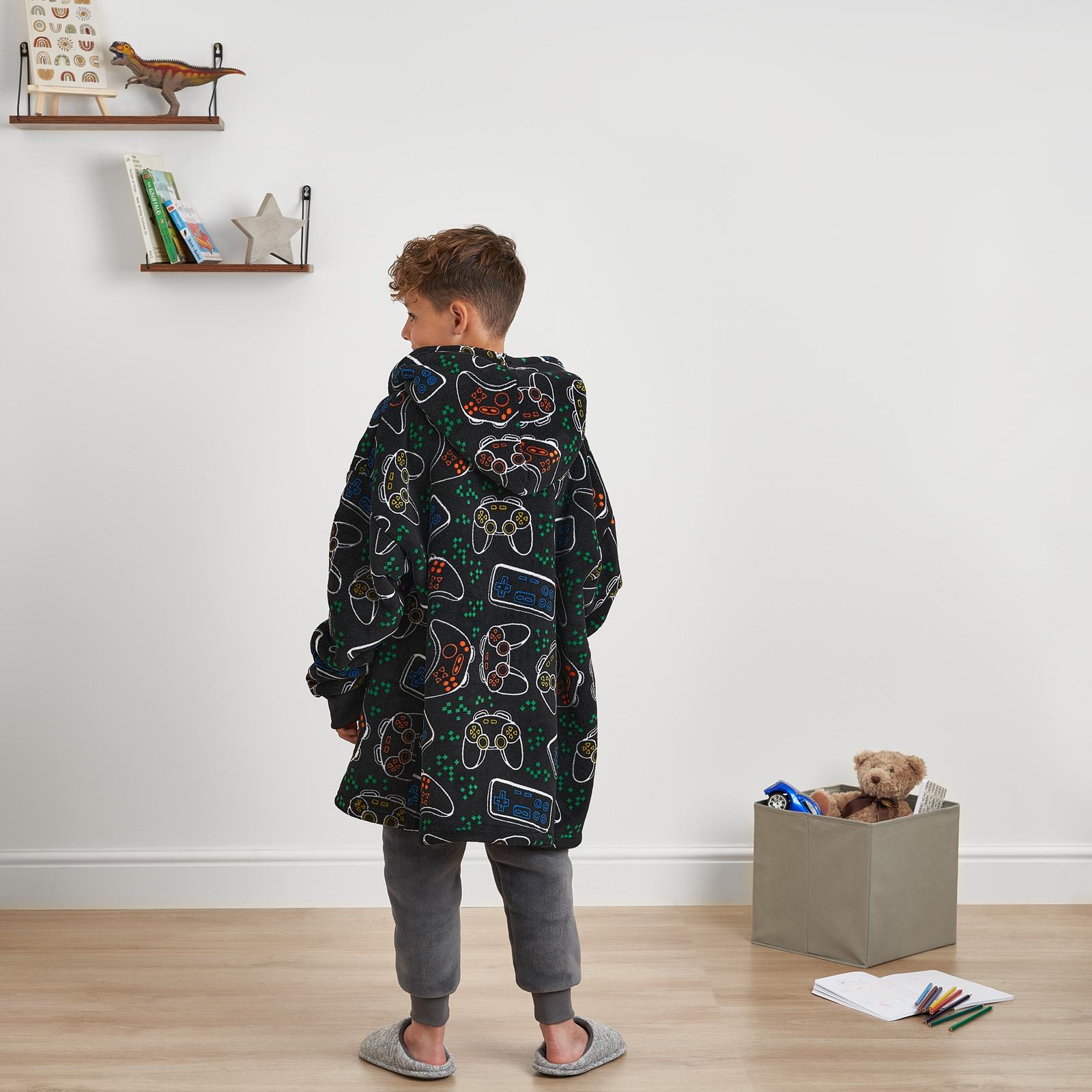 Kids Hoodie Blanket Oversized Sherpa Fleece Jumper Sweatshirt Soft Warm Throw - Picture 4 of 169