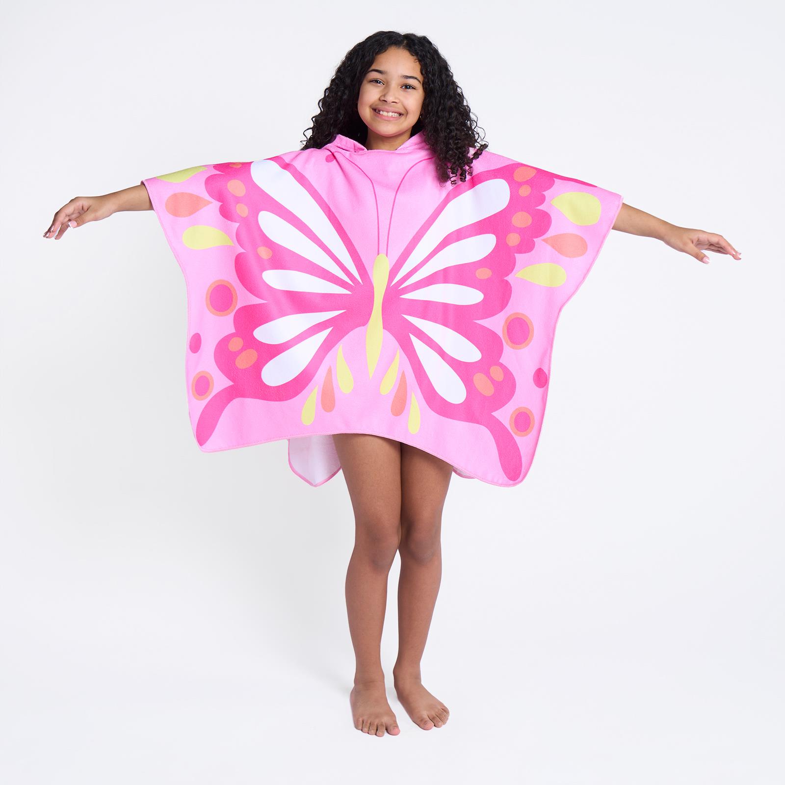 Kids Poncho Beach Towel Hooded Quick Dry Microfibre Holiday Swimming Absorbent - Picture 15 of 139