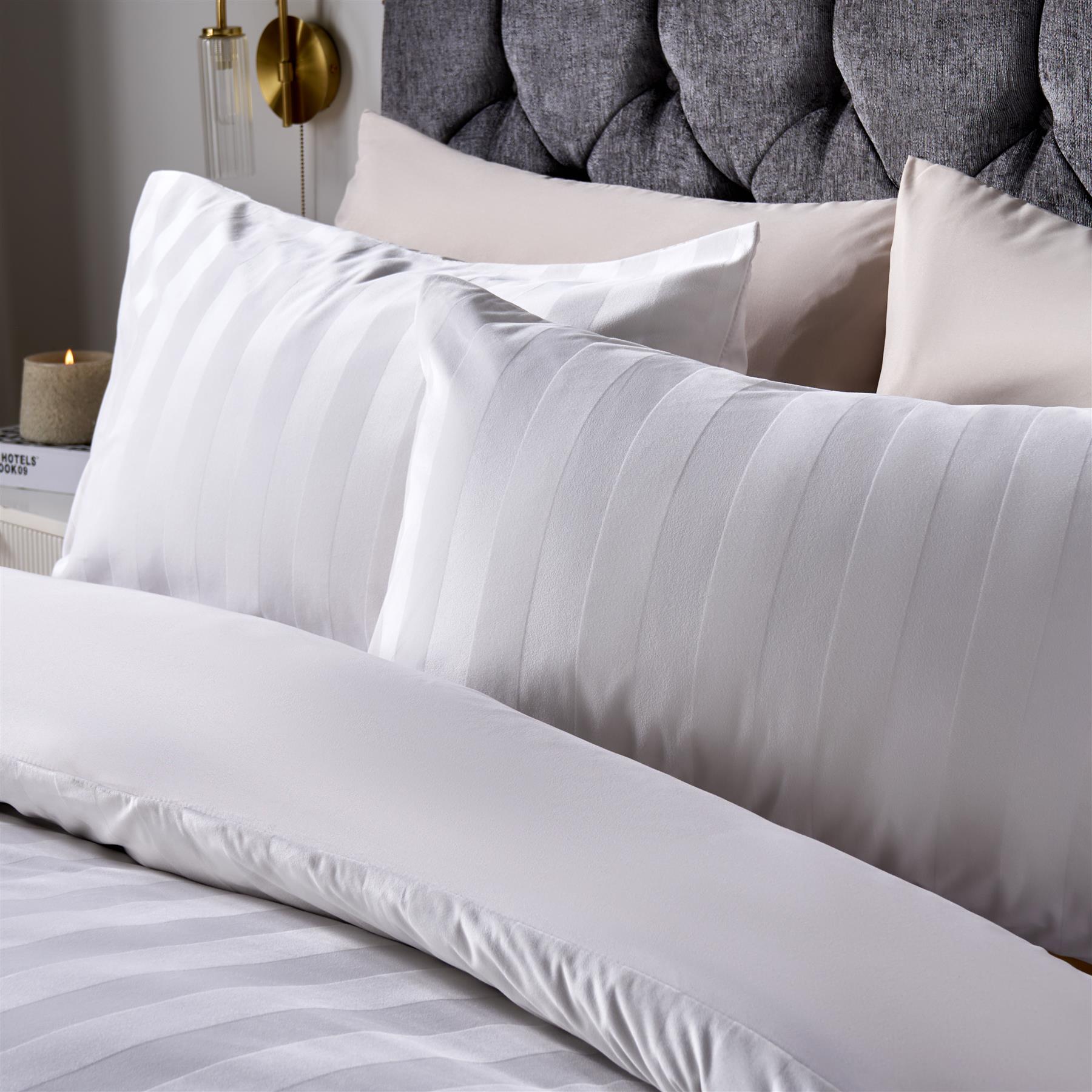 OHS Velvet Stripe Duvet Cover with Pillowcase Cosy Bedding Set