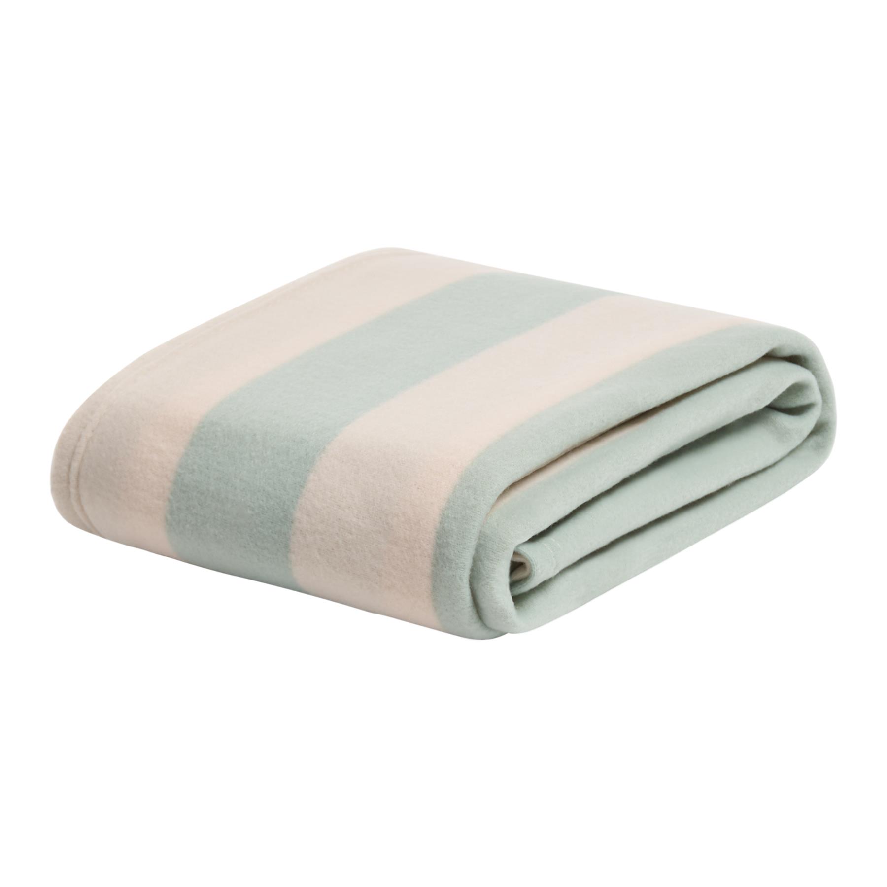 OHS Stripes Print Throw Soft Blanket Polar Fleece Lightweight Bedspread