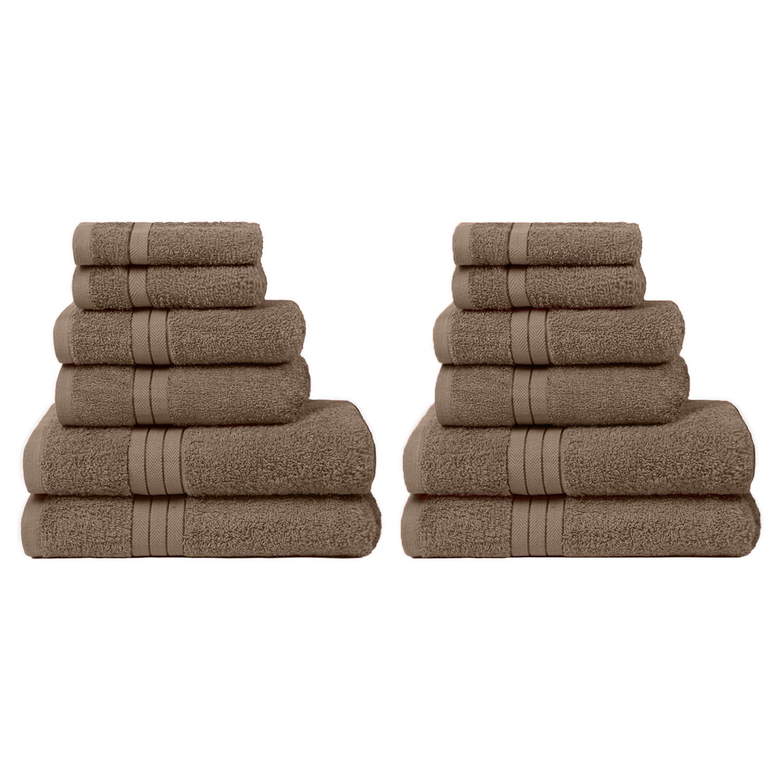 Dreamscene Luxury 100% Cotton Towels Bale Set Large Soft Bath Hand 12 PC 500 GSM