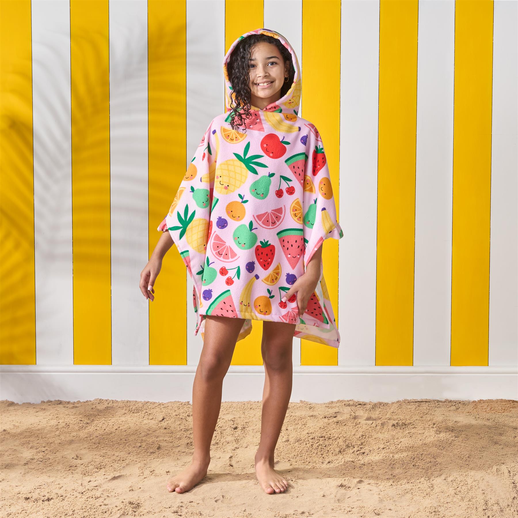 Kids Poncho Beach Towel Hooded Quick Dry Microfibre Holiday Swimming Absorbent - Picture 33 of 139