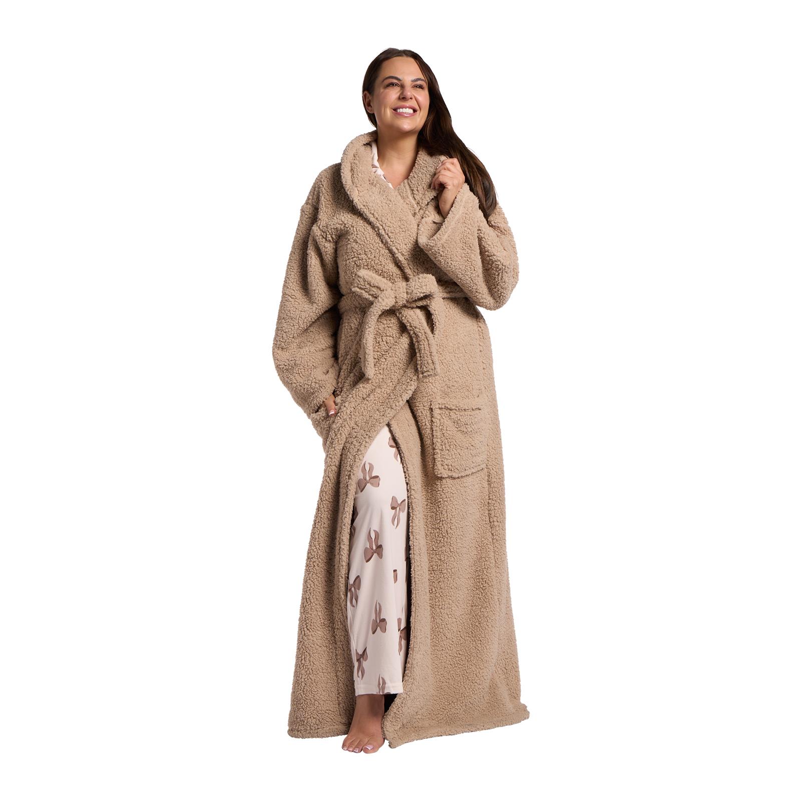 OHS Teddy Fleece Dressing Gown Floor Length Hooded Bathrobe Winter Loungewear | eBay UK OHS Teddy Fleece Dressing Gown Floor Length Hooded Bathrobe Winter Loungewear | eBay UK
