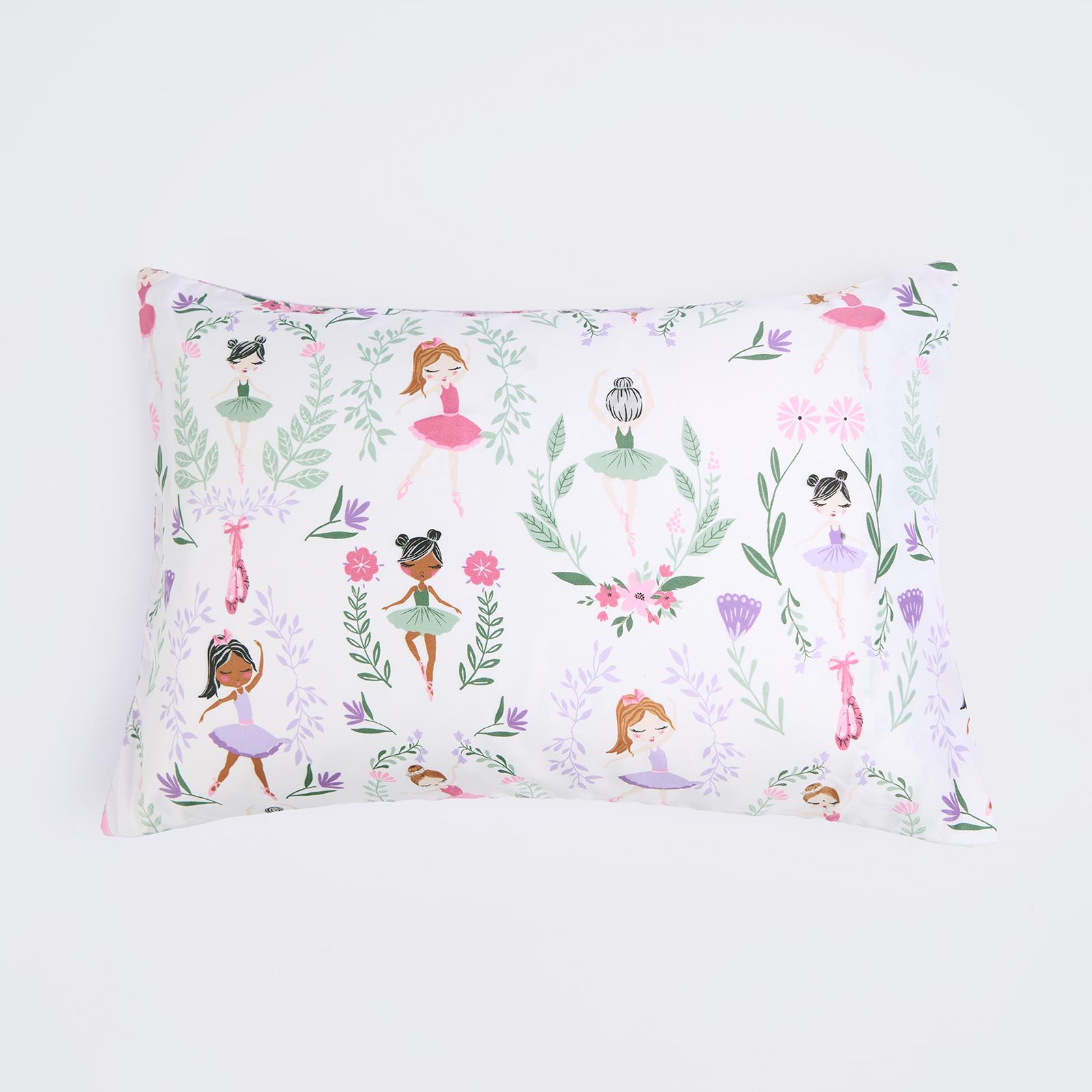 Reversible Duvet Cover Set Kids Ballerina Soft Floral Quilt Pillowcases Bedding