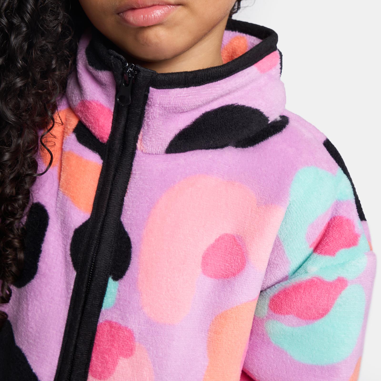 OHS Half Zip Hoodie Kids Print Oversized Sherpa Jumper Pullover Sweatshirt
