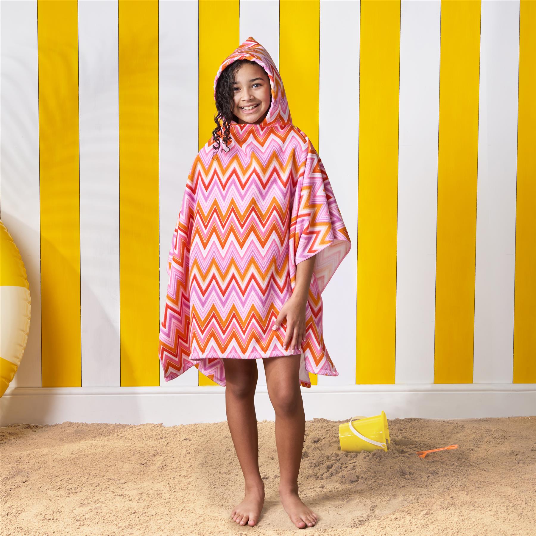 Kids Poncho Beach Towel Hooded Quick Dry Microfibre Holiday Swimming Absorbent - Picture 138 of 139