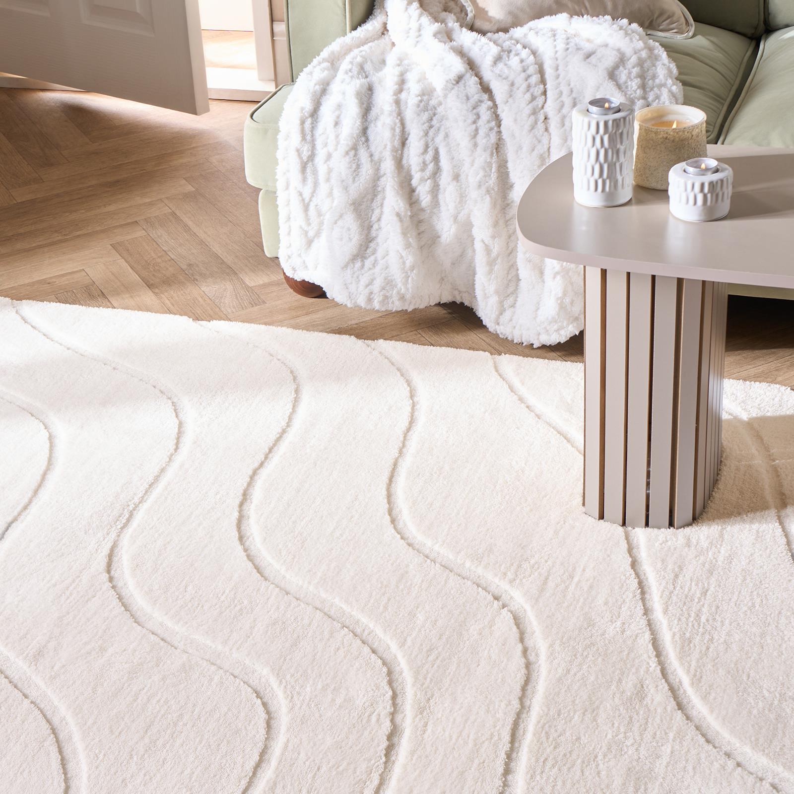 OHS Tufted Contour Rug Non Slip Soft Modern Carpet Living Room Bedroom