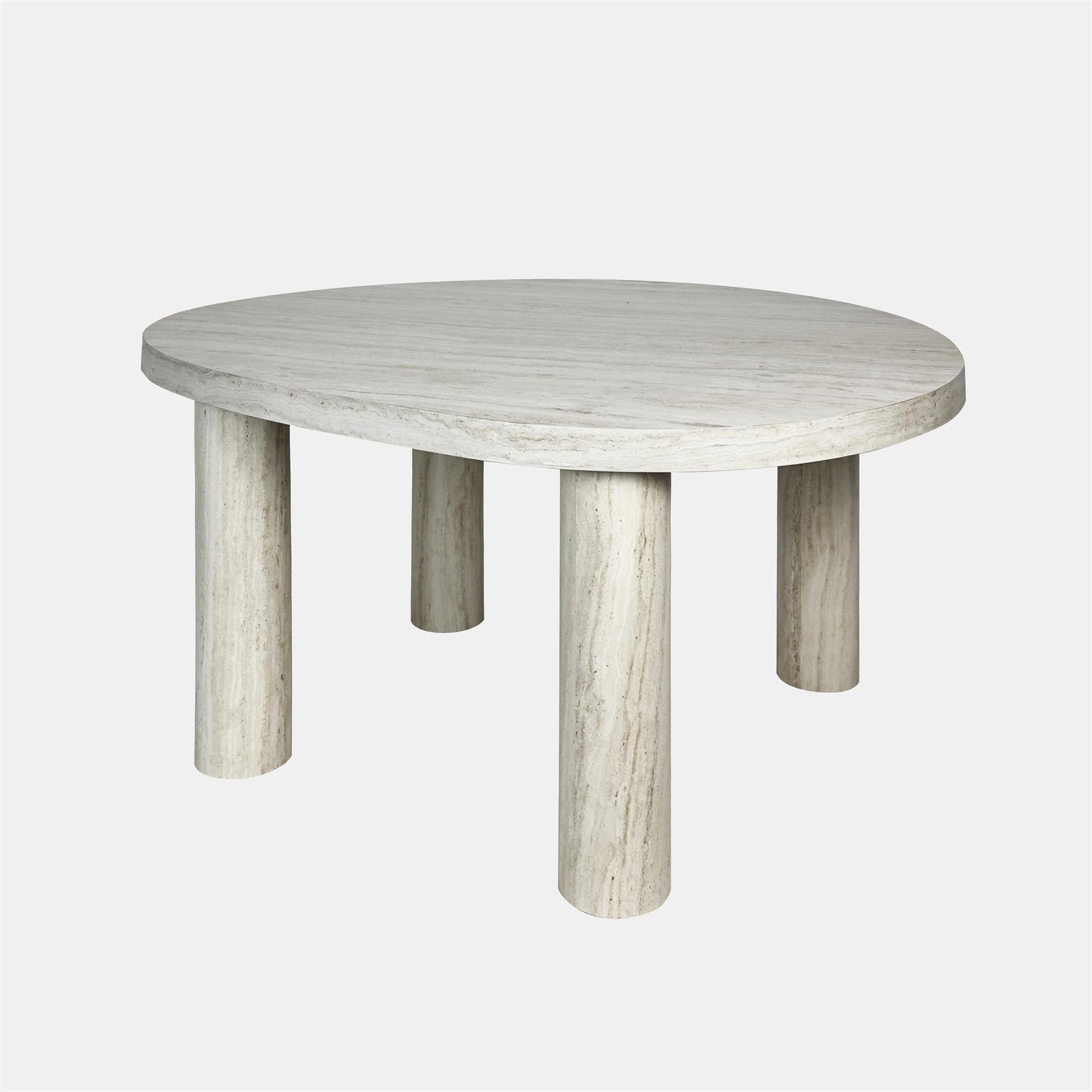 OHS 4 Legged Coffee Table Travertine Wood Effect Living Room Home Decor Modern