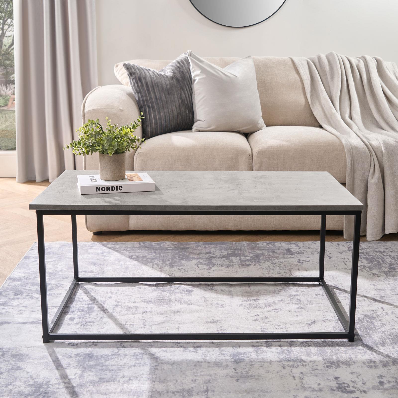 Coffee Table Marble Bedside End Living Room Modern Office Metal Frame Home Decor - Picture 9 of 28