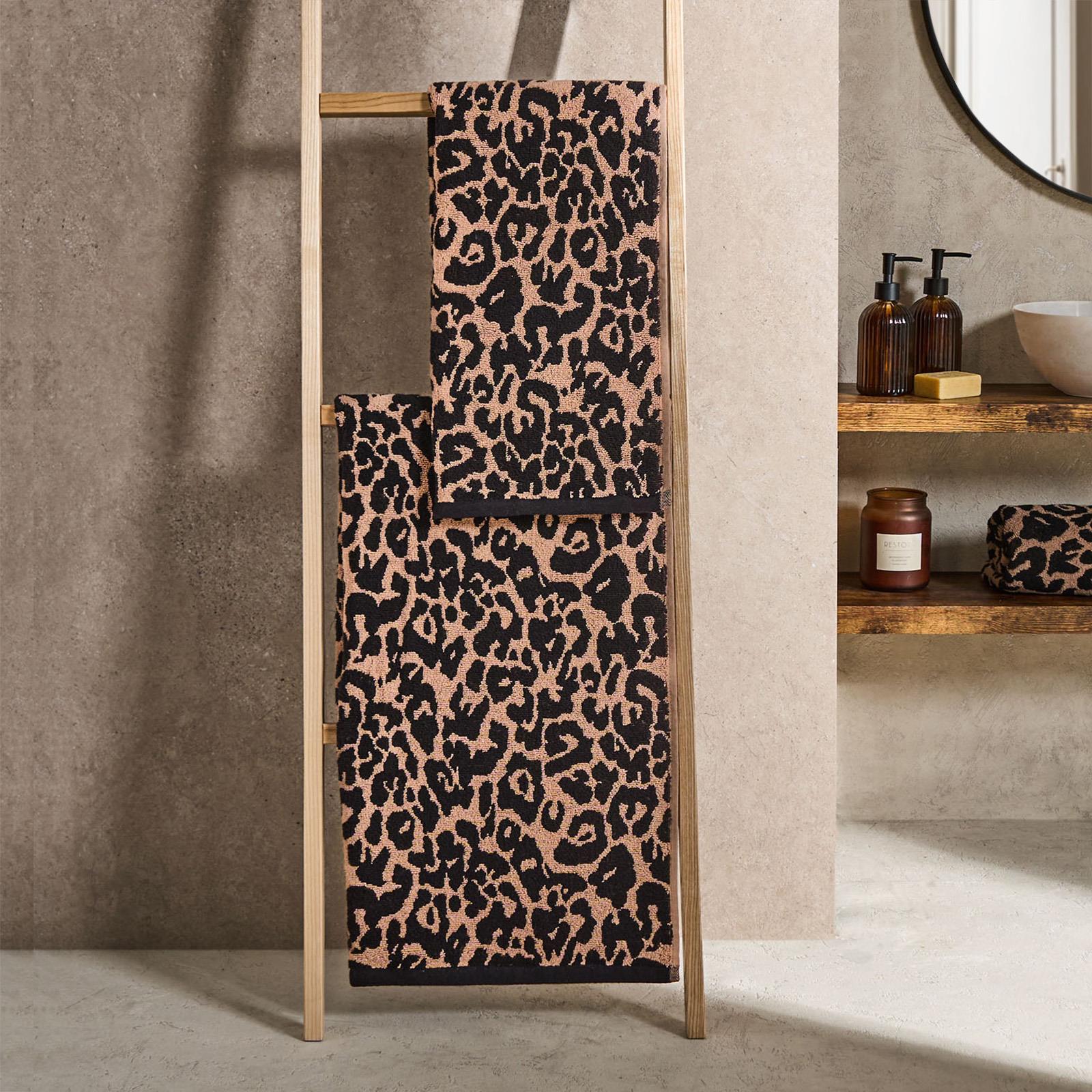Leopard Hand Bath Towel Absorbent 100% Cotton Luxury Hotel Quality Bathroom Set