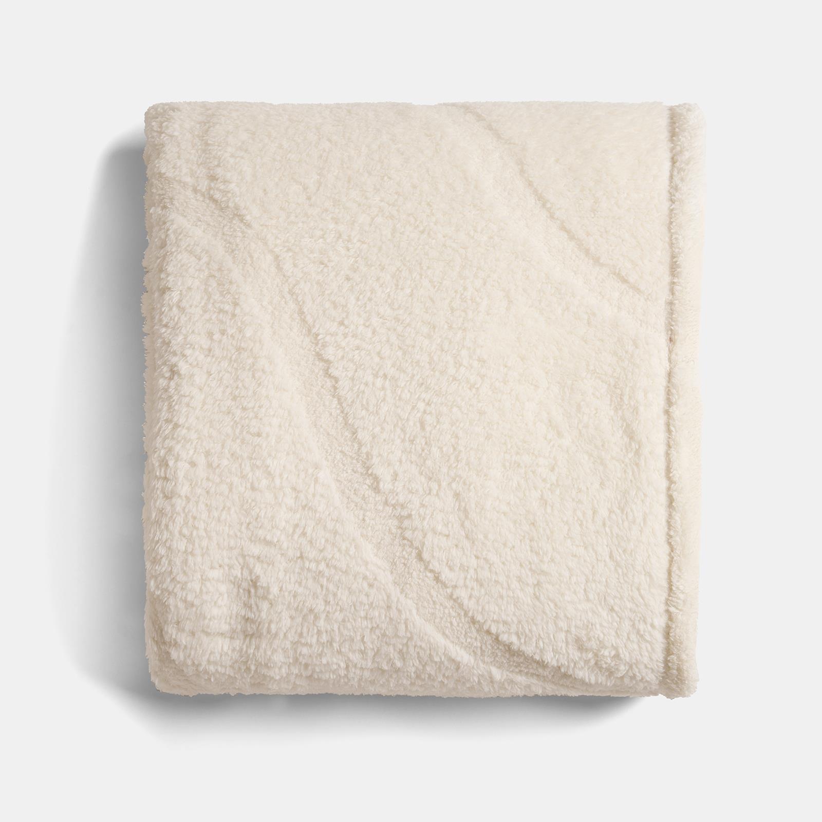 OHS Tufted Contour Throw Teddy Fleece Blanket Winter Soft Warm Bedspread