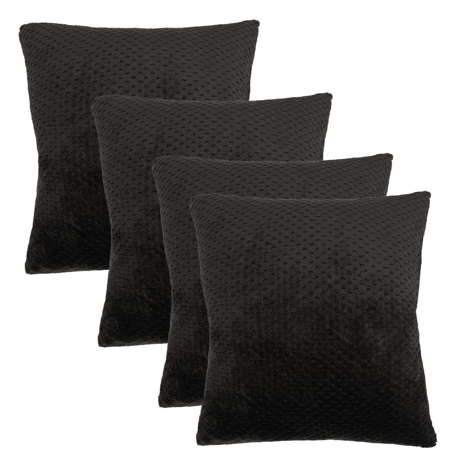 OHS Waffle Fleece Cushion Covers 2/4 Pack Soft Filler Decor