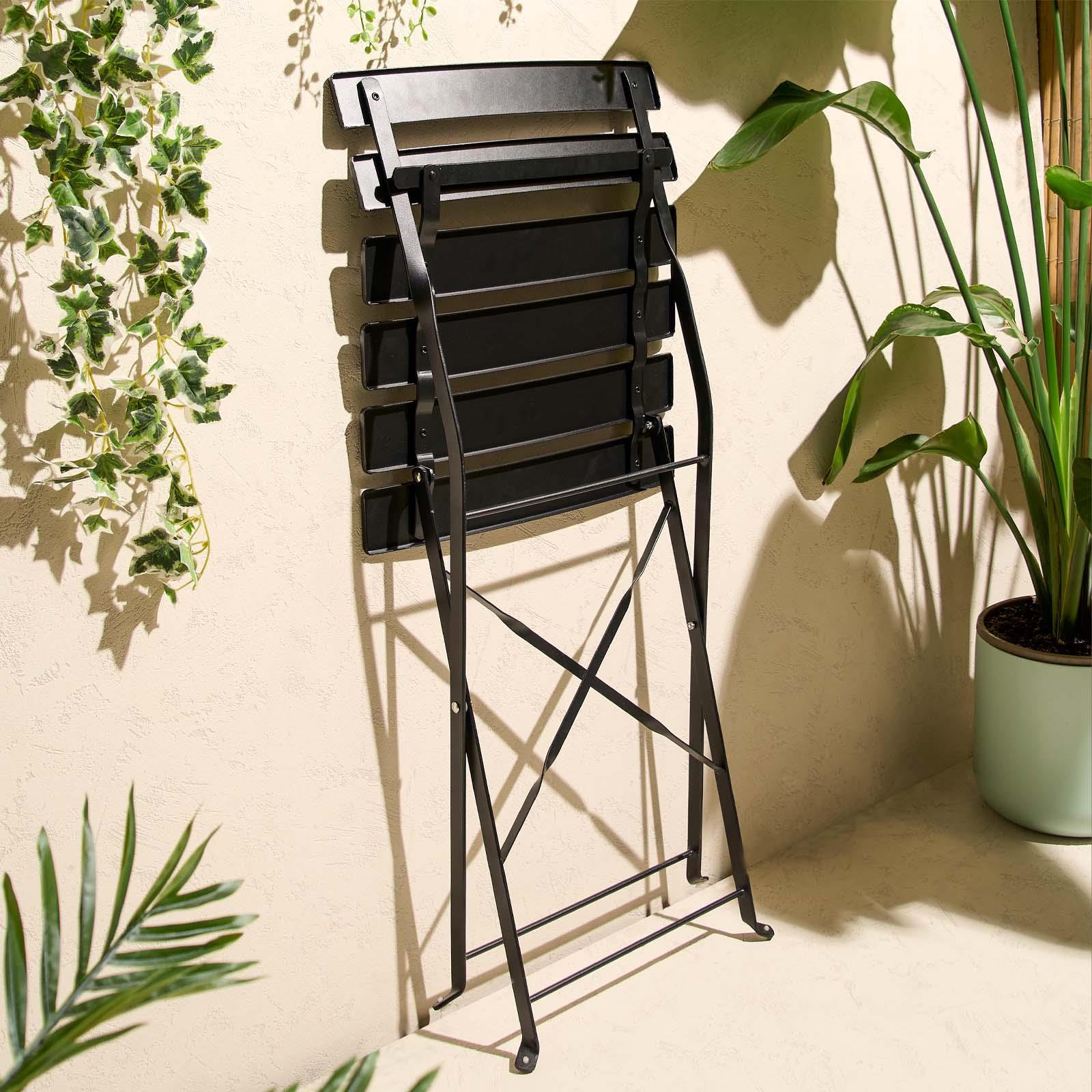 Outdoor Garden Furniture Patio Balcony Bistro Set Metal Table Chair Folding 3 PC