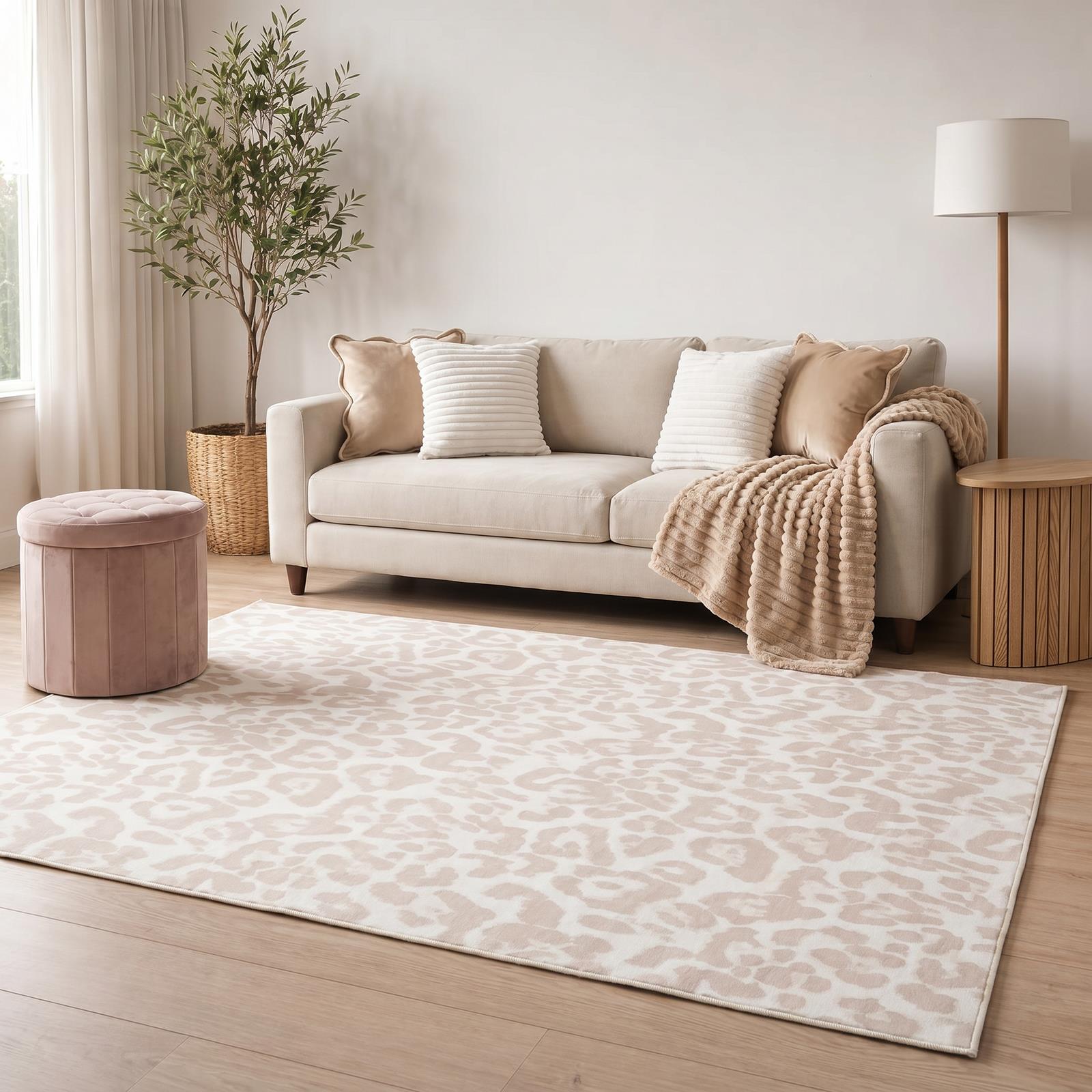 OHS Washable Rug Animal Print Ultra Soft Living Room Area Mat Accent Rugs