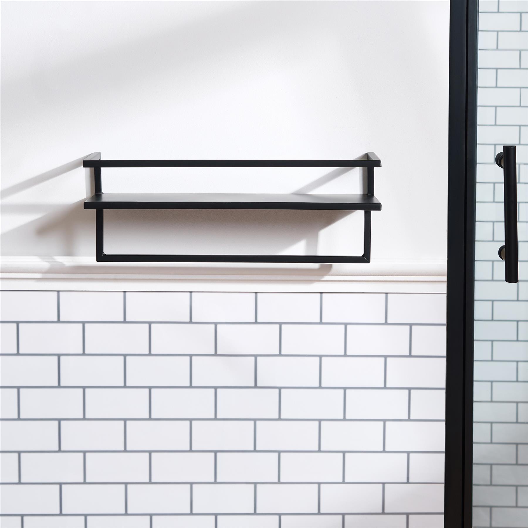 OHS Towel Rail Bathroom Shelf Space Saving Storage Unit Wall Mounted Modern Home